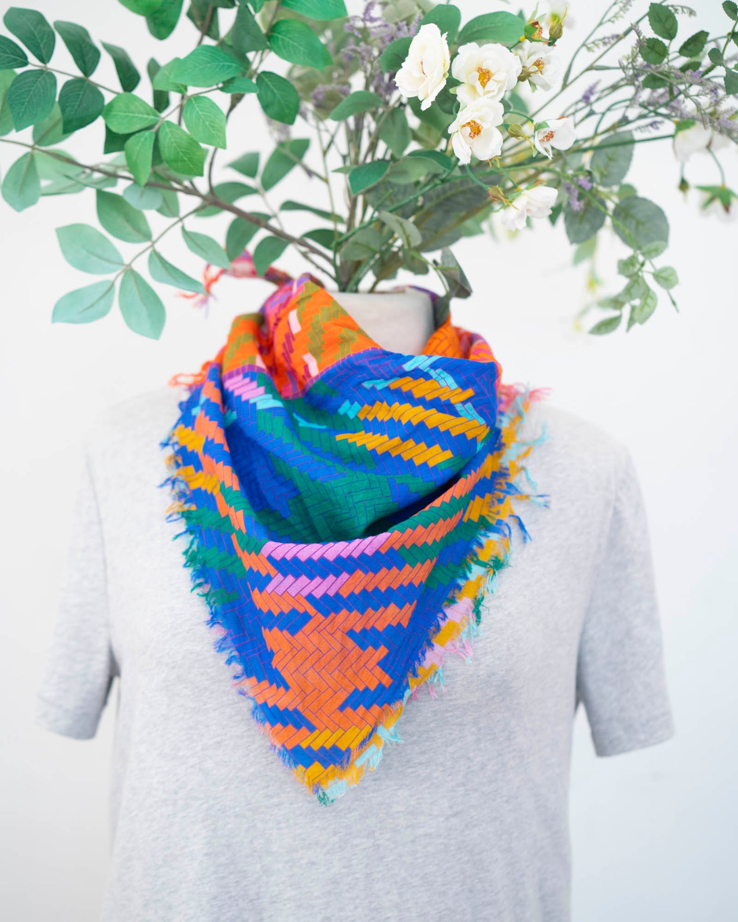 Autumn Cotton Scarf - Tartan & Tweed