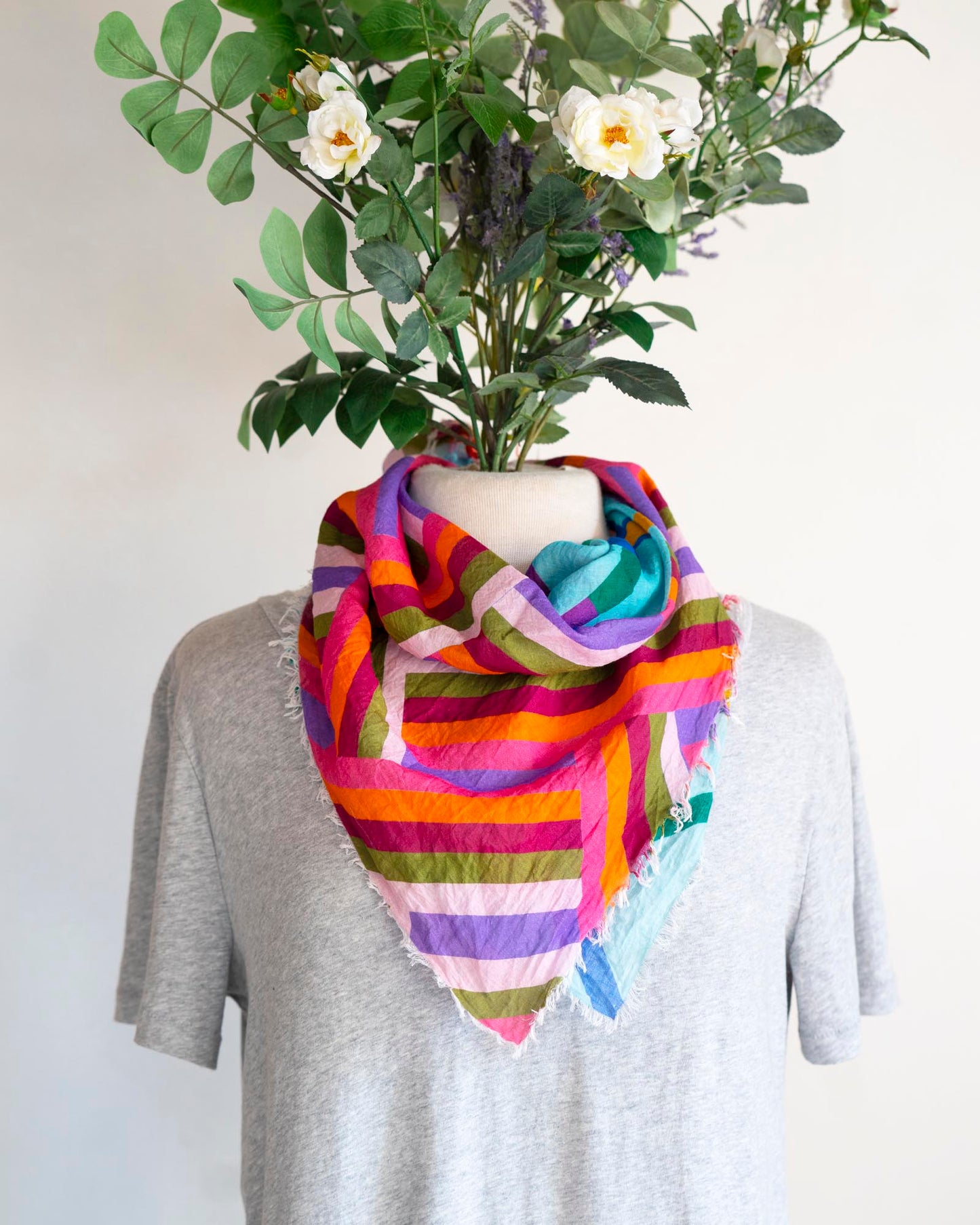 Autumn on the Plains Cotton Scarf - Crossed
