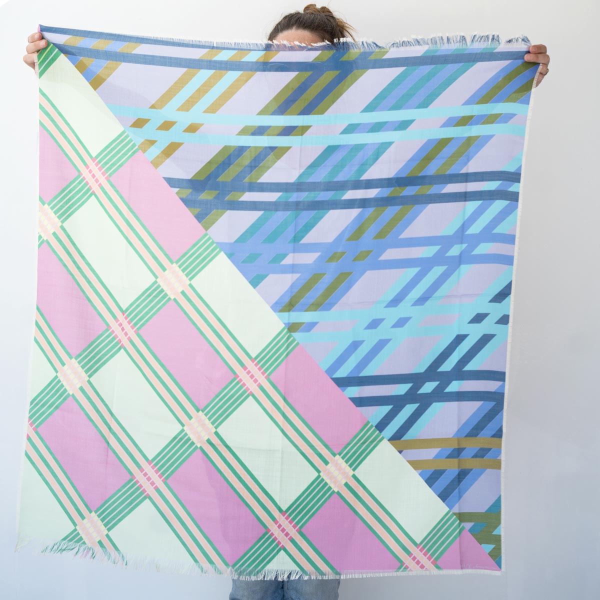 Spring in the Mountains Wool & Silk Scarf - Stripes