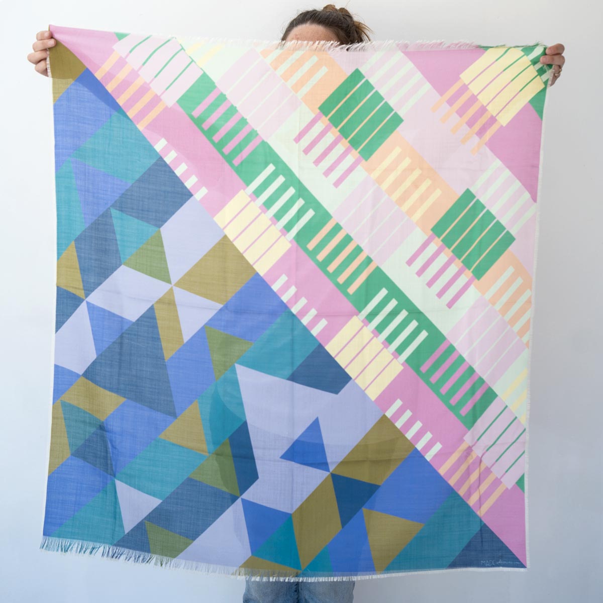 Spring in the Mountains Wool & Silk Scarf - Shapes