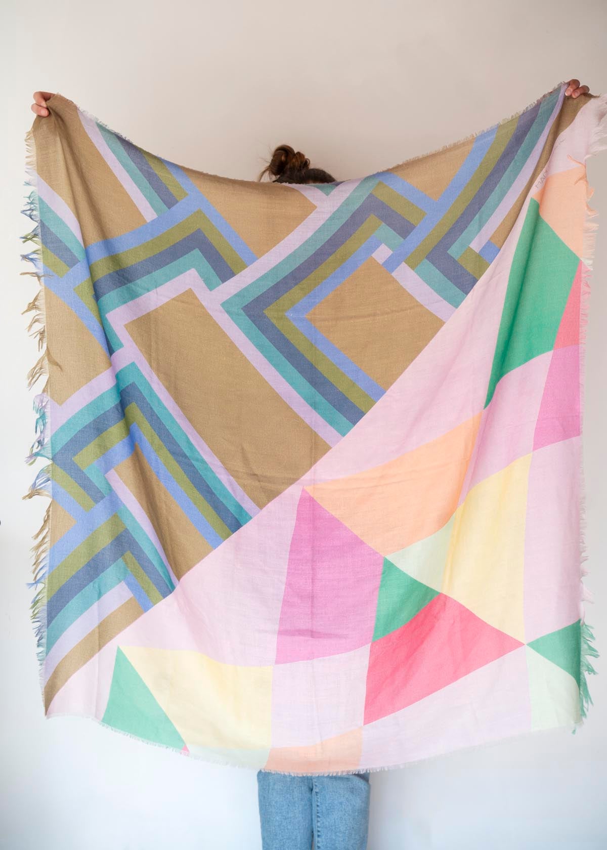 Spring in the Mountains Wool & Cashmere Scarf - Diamonds