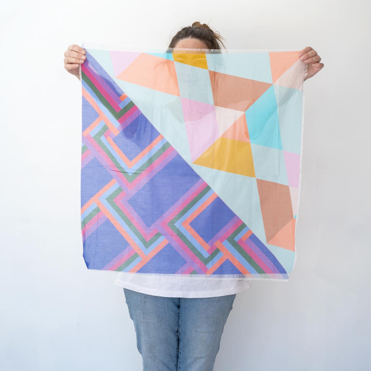 Summer in the Desert Cotton & Silk Scarf - Diamonds