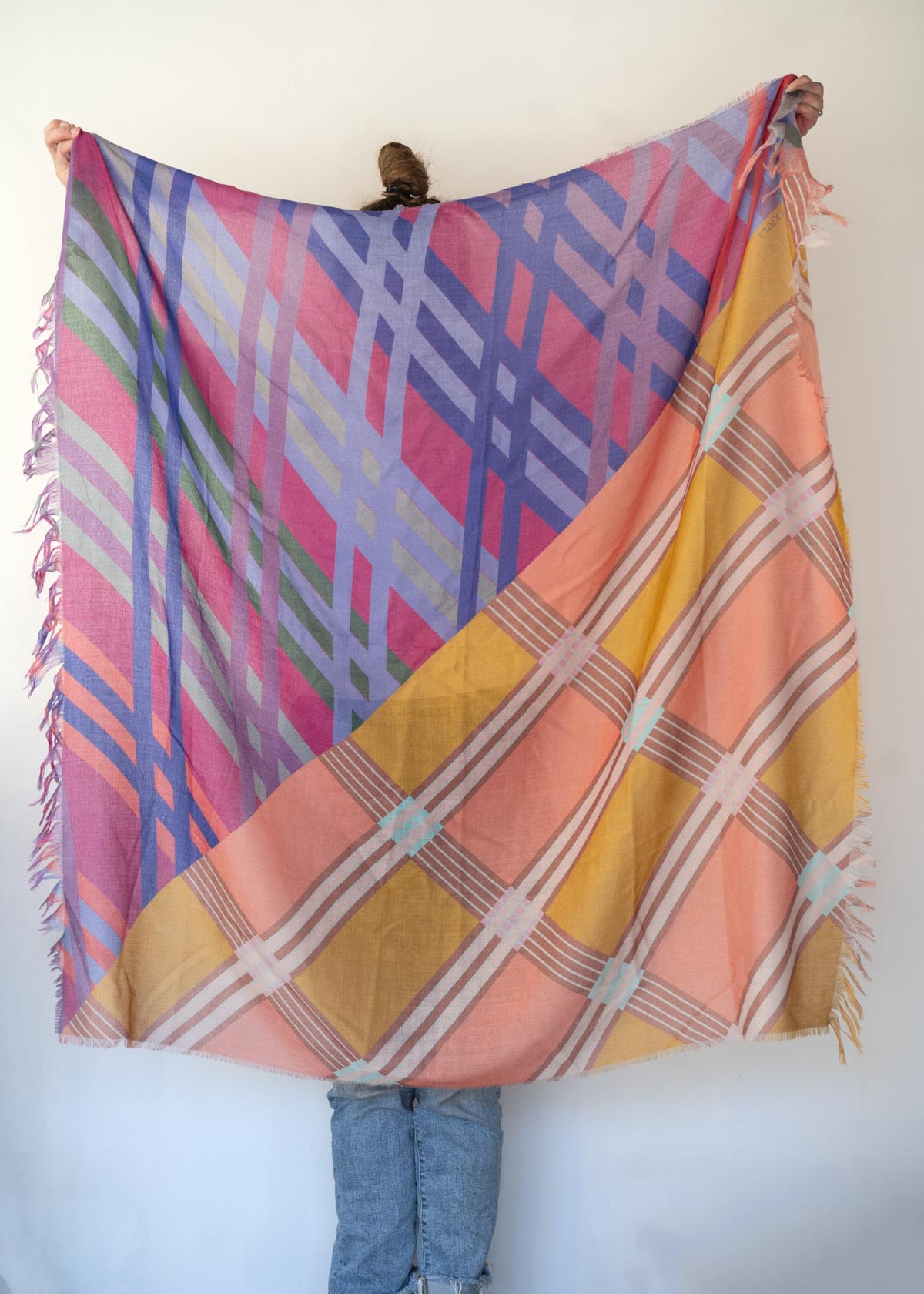 Summer in the Desert Wool & Cashmere Scarf - Stripes