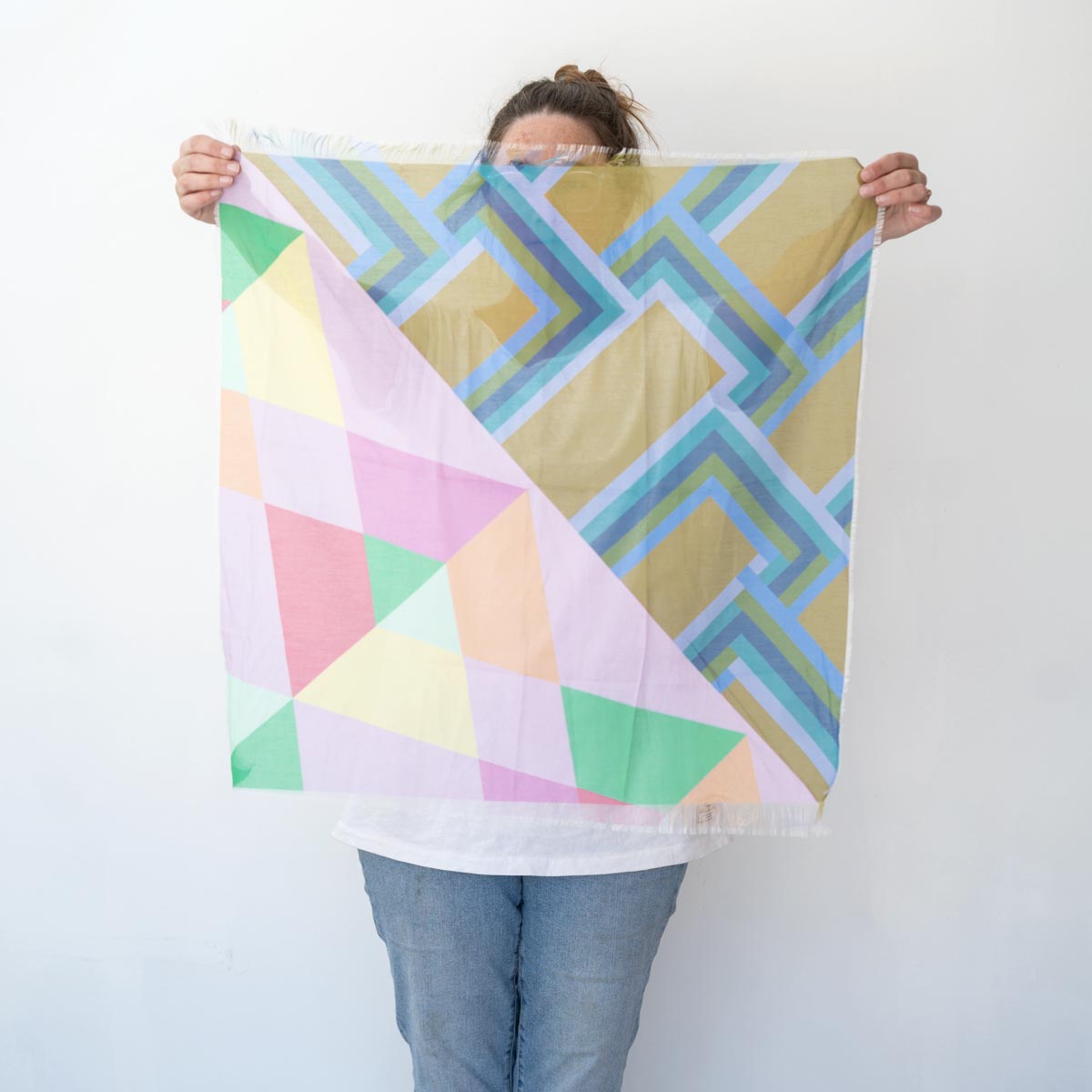 Spring in the Mountains Cotton & Silk Scarf - Diamonds