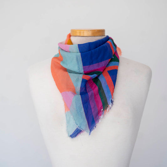 Summer in the Desert Cotton & Silk Scarf - Diamonds
