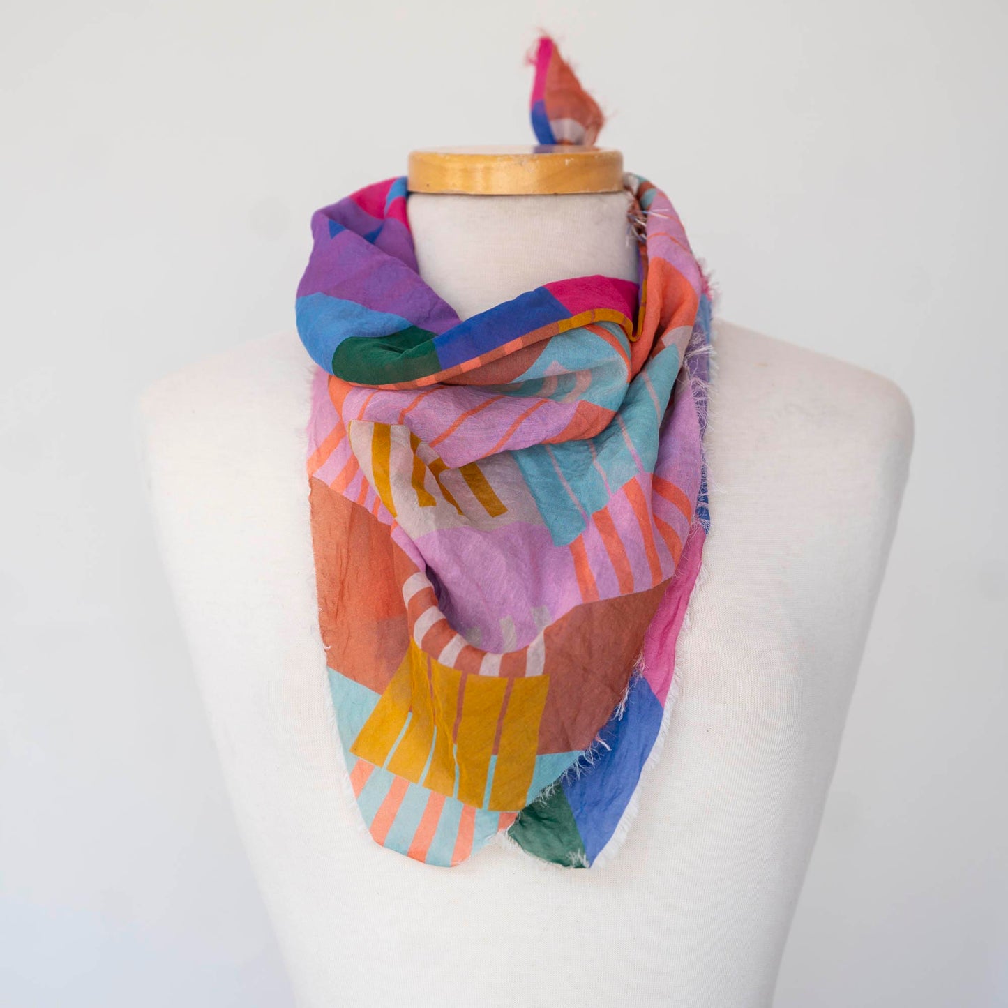 Summer in the Desert Cotton & Silk Scarf - Shapes
