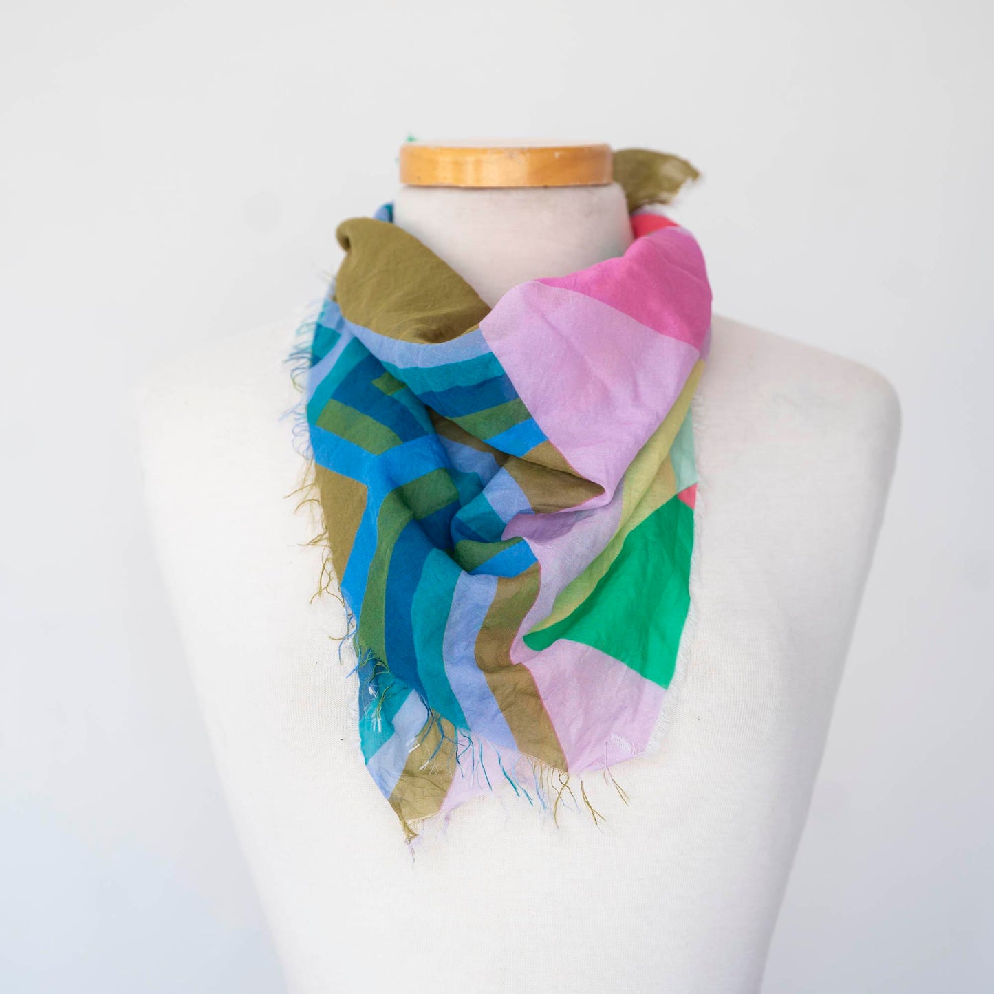 Spring in the Mountains Cotton & Silk Scarf - Diamonds