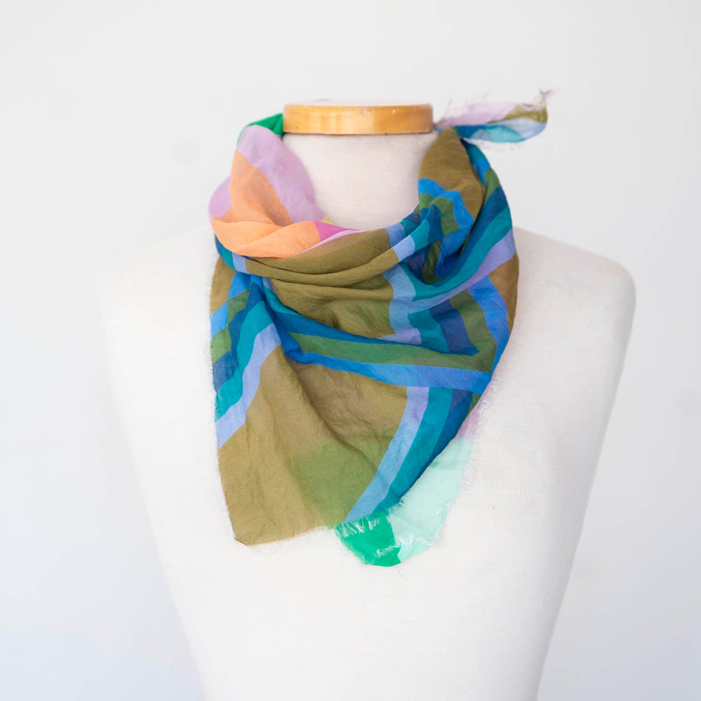 Spring in the Mountains Cotton & Silk Scarf - Diamonds