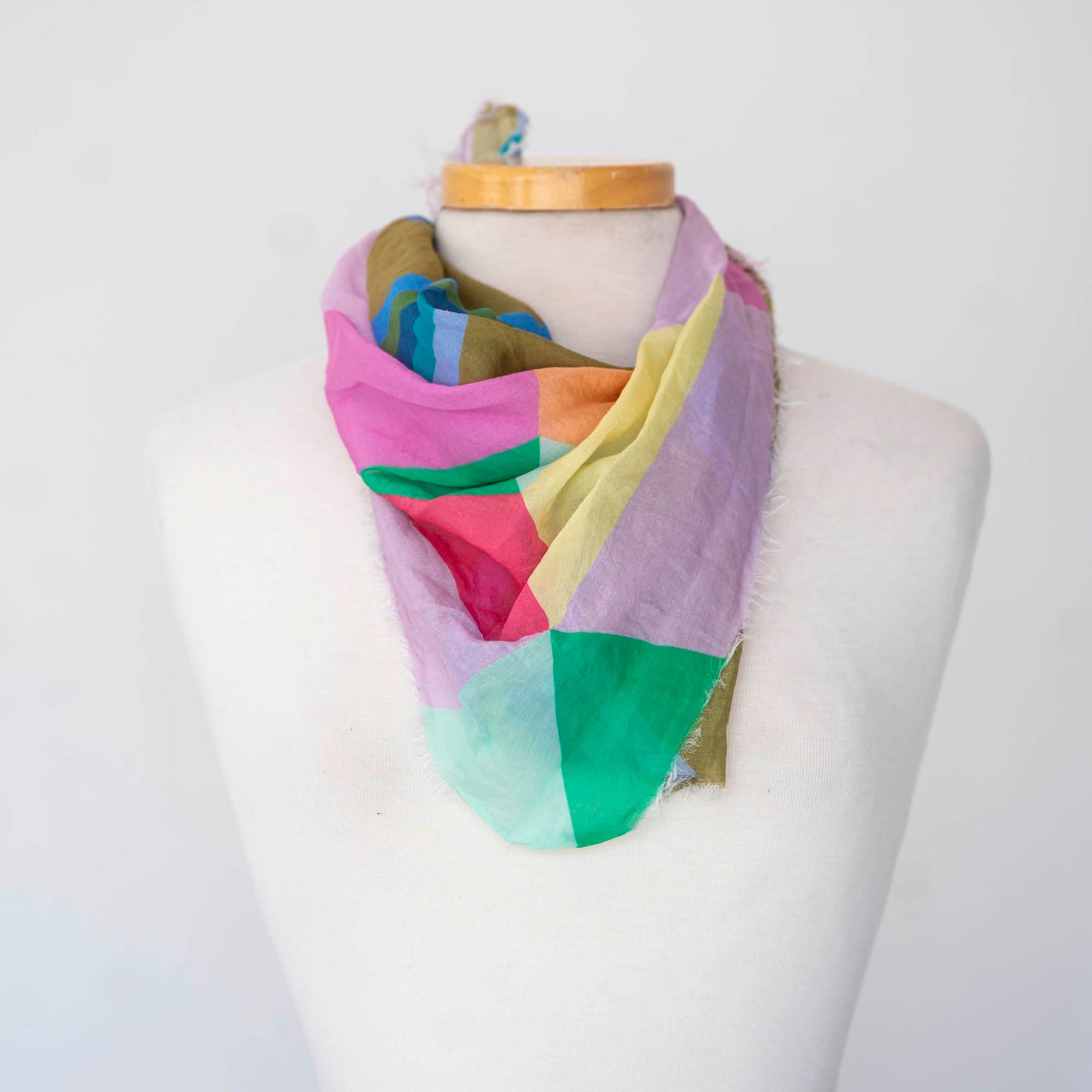 Spring in the Mountains Cotton & Silk Scarf - Diamonds