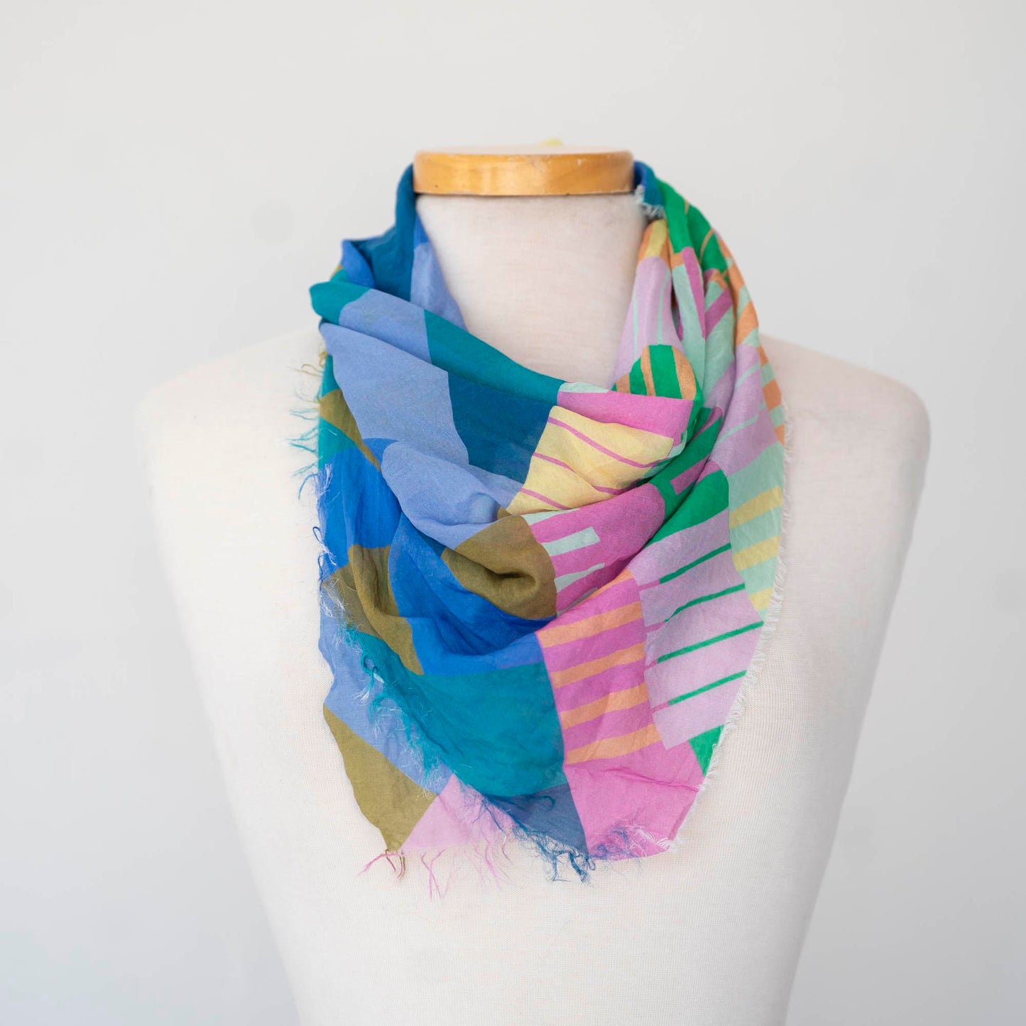 Spring in the Mountains Cotton & Silk Scarf - Shapes