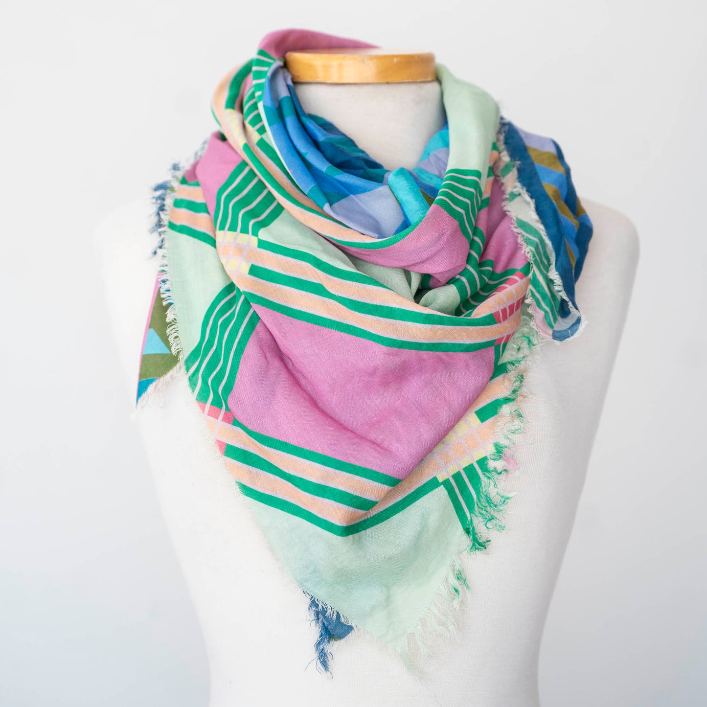 Spring in the Mountains Wool & Silk Scarf - Stripes
