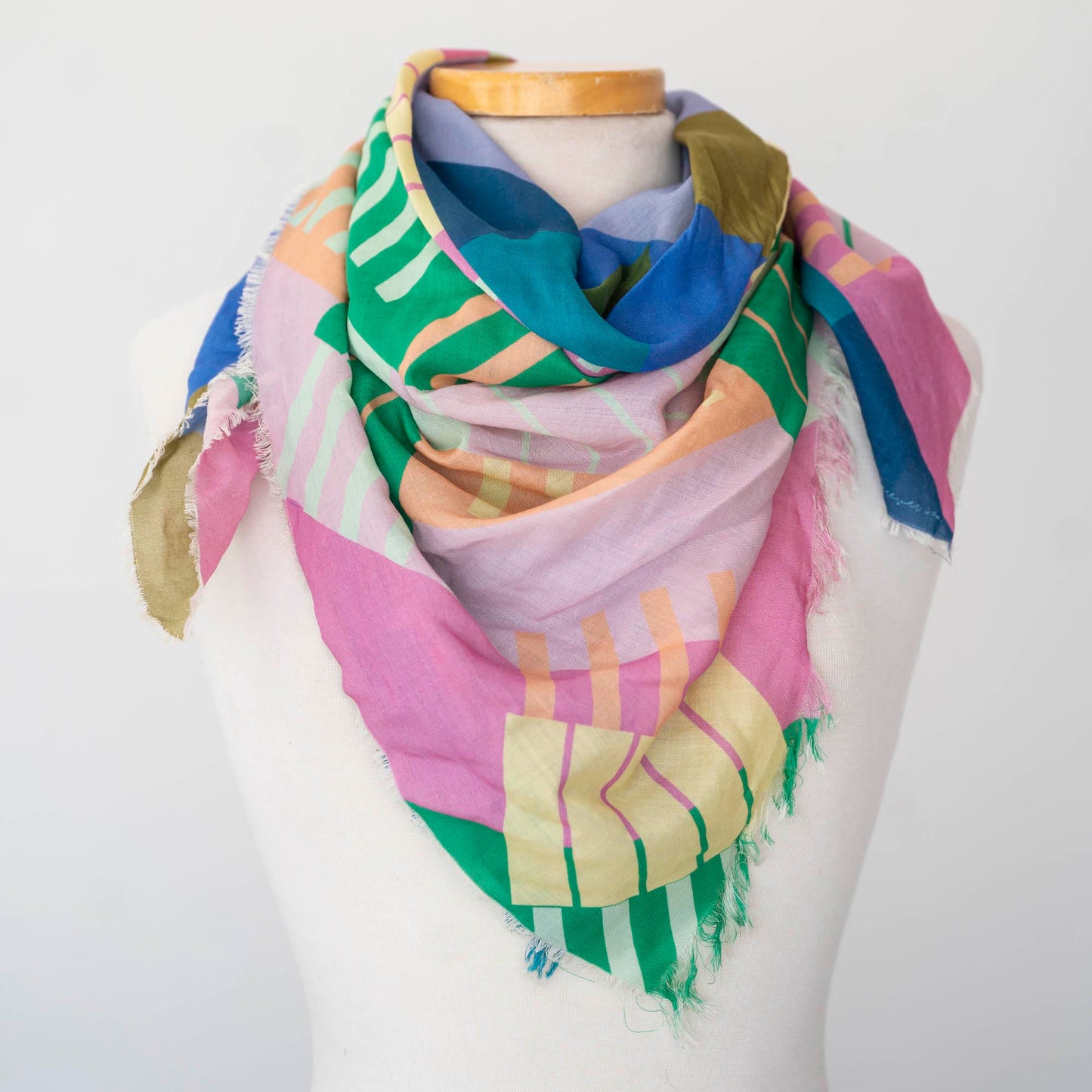Spring in the Mountains Wool & Silk Scarf - Shapes