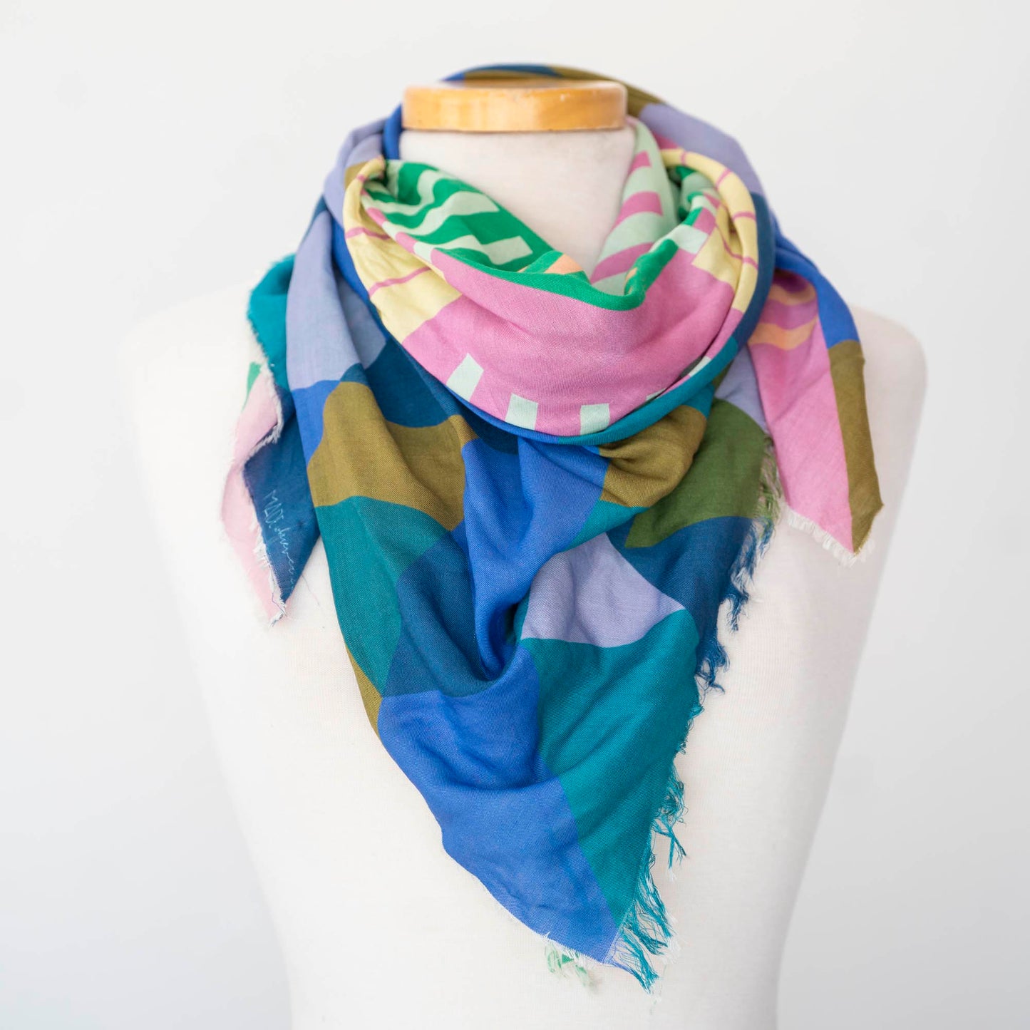 Spring in the Mountains Wool & Silk Scarf - Shapes