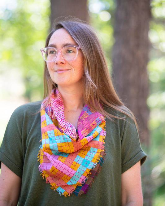 Summer Silk Bandana Scarf - Knit & Weave