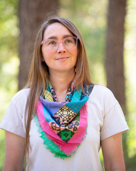 Spring Silk Bandana Scarf - Patchwork