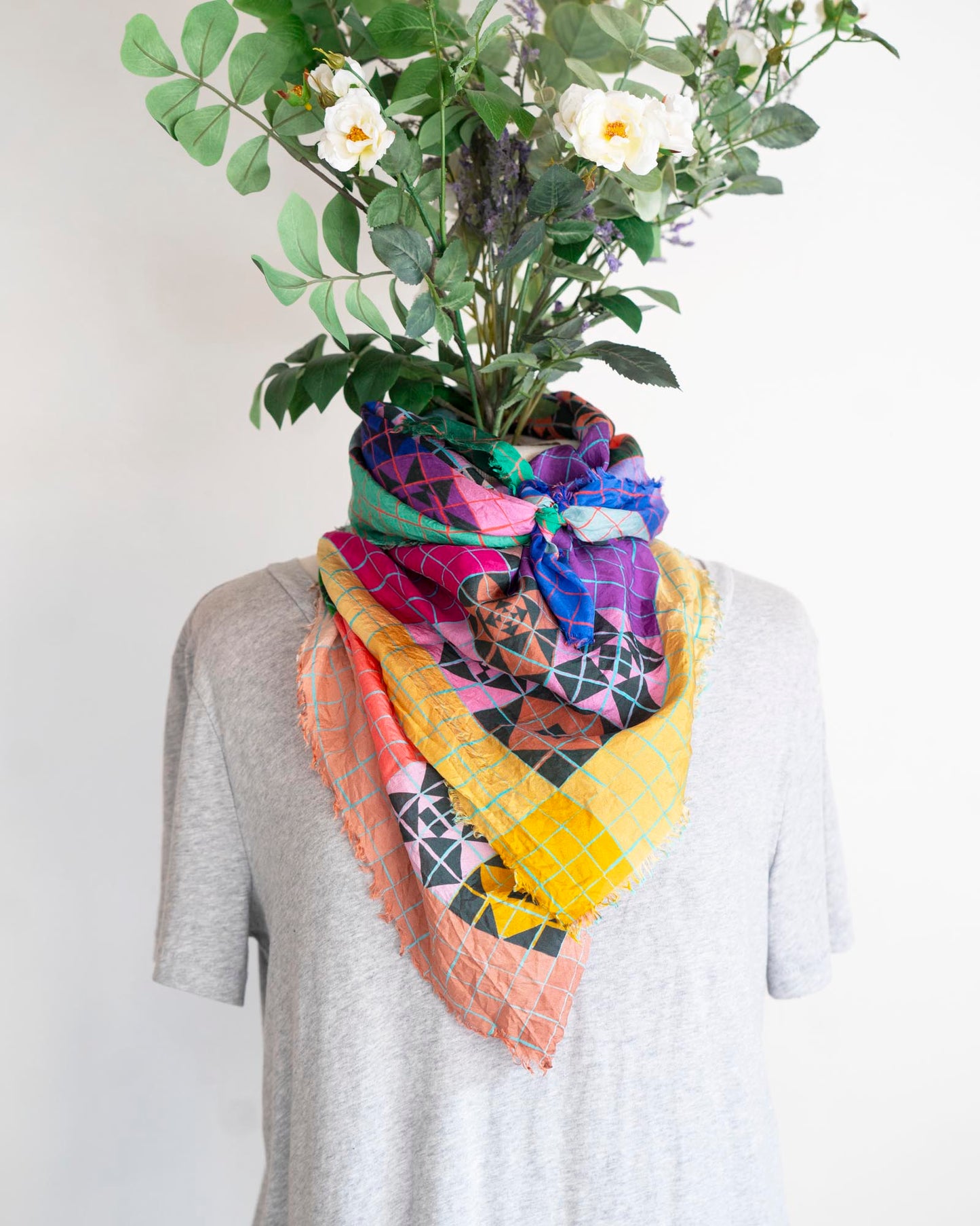 Summer Silk Wild Rag Scarf - Patchwork