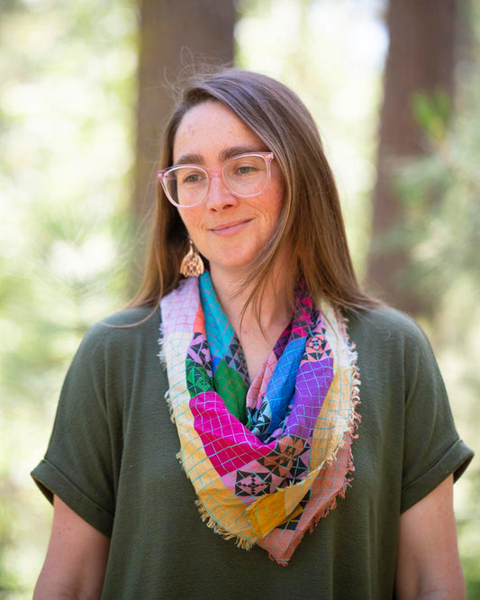 Summer Silk Bandana Scarf - Patchwork