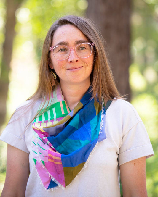 Spring in the Mountains Silk Bandana Scarf - Shapes