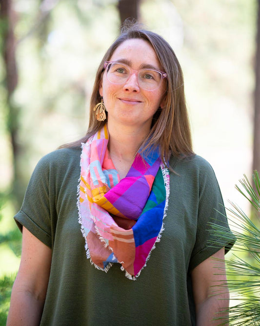 Summer in the Desert Silk Bandana Scarf - Shapes