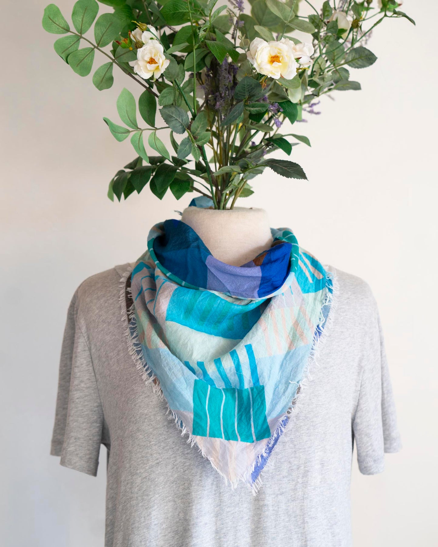 Winter on the Coast Cotton Scarf - Shapes