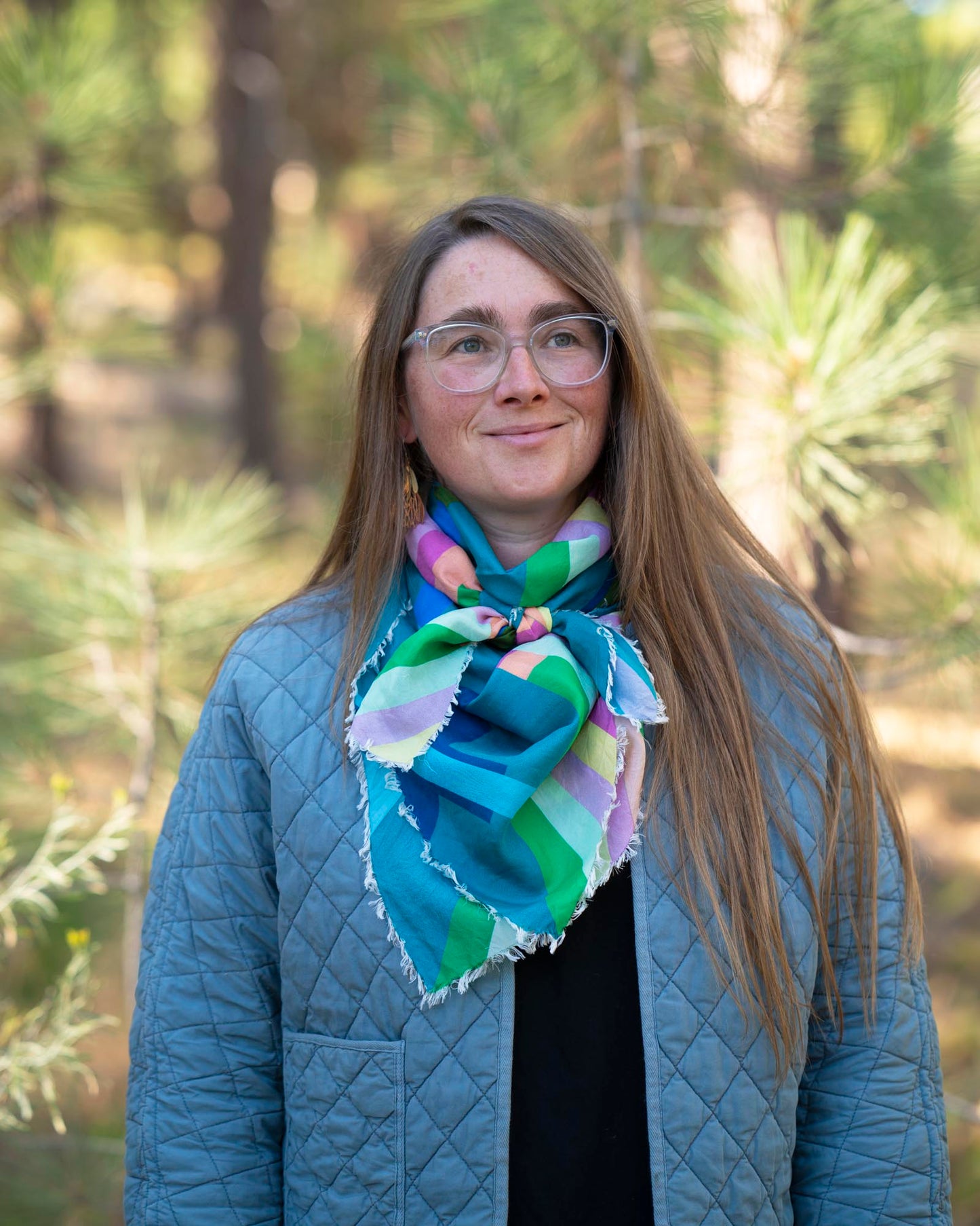 Spring in the Mountains Silk Wild Rag Scarf - Crossed