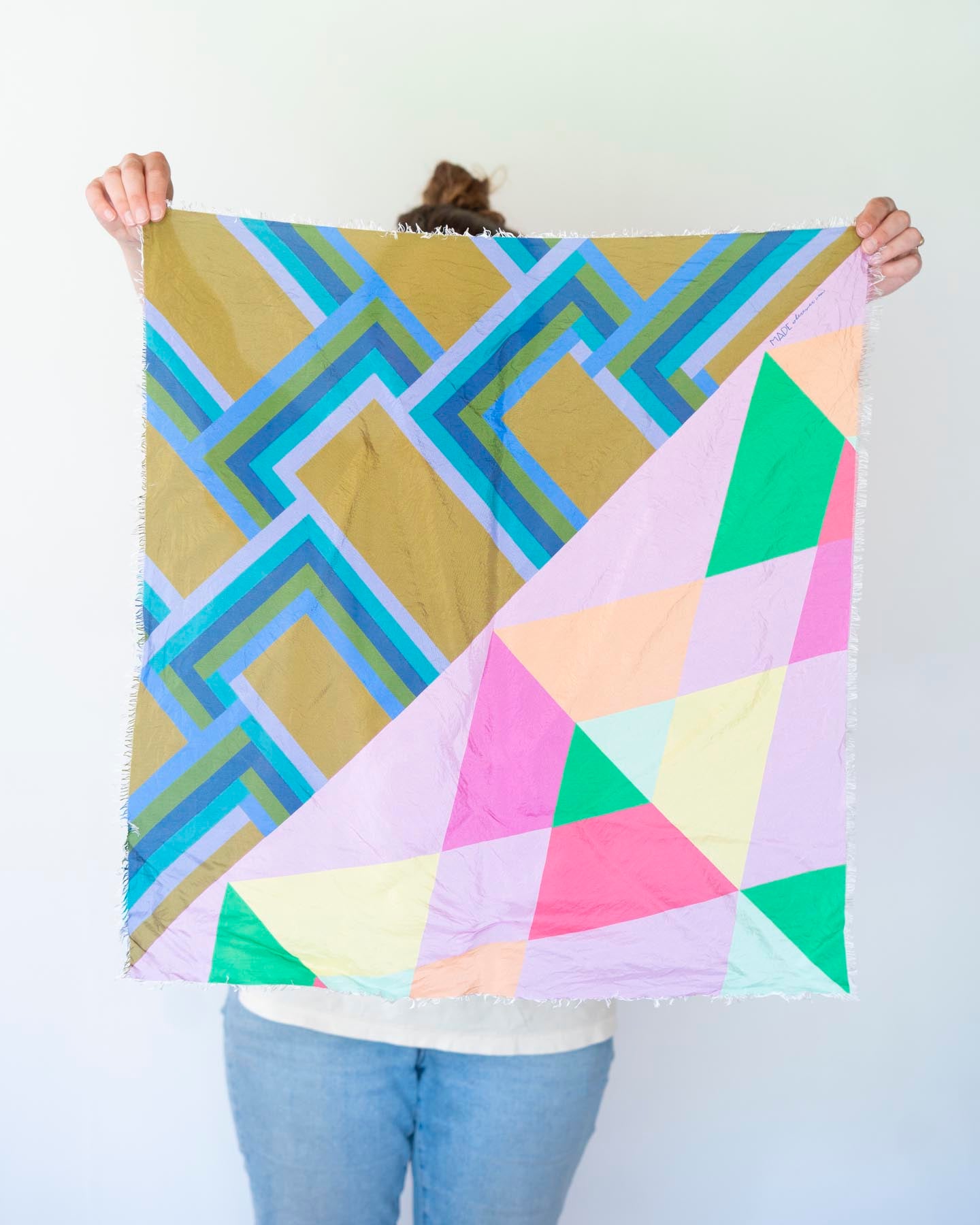 Spring in the Mountains Silk Bandana Scarf - Diamonds