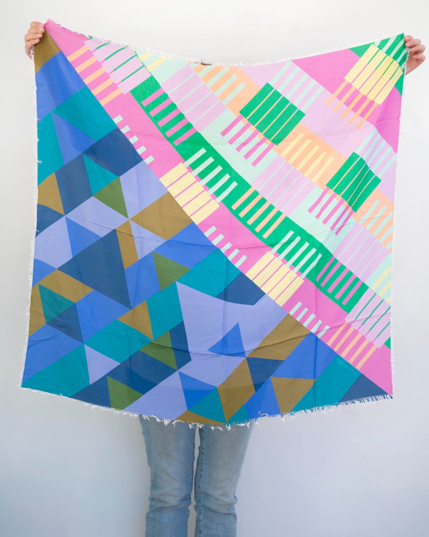 Spring in the Mountains Silk Wild Rag Scarf - Shapes