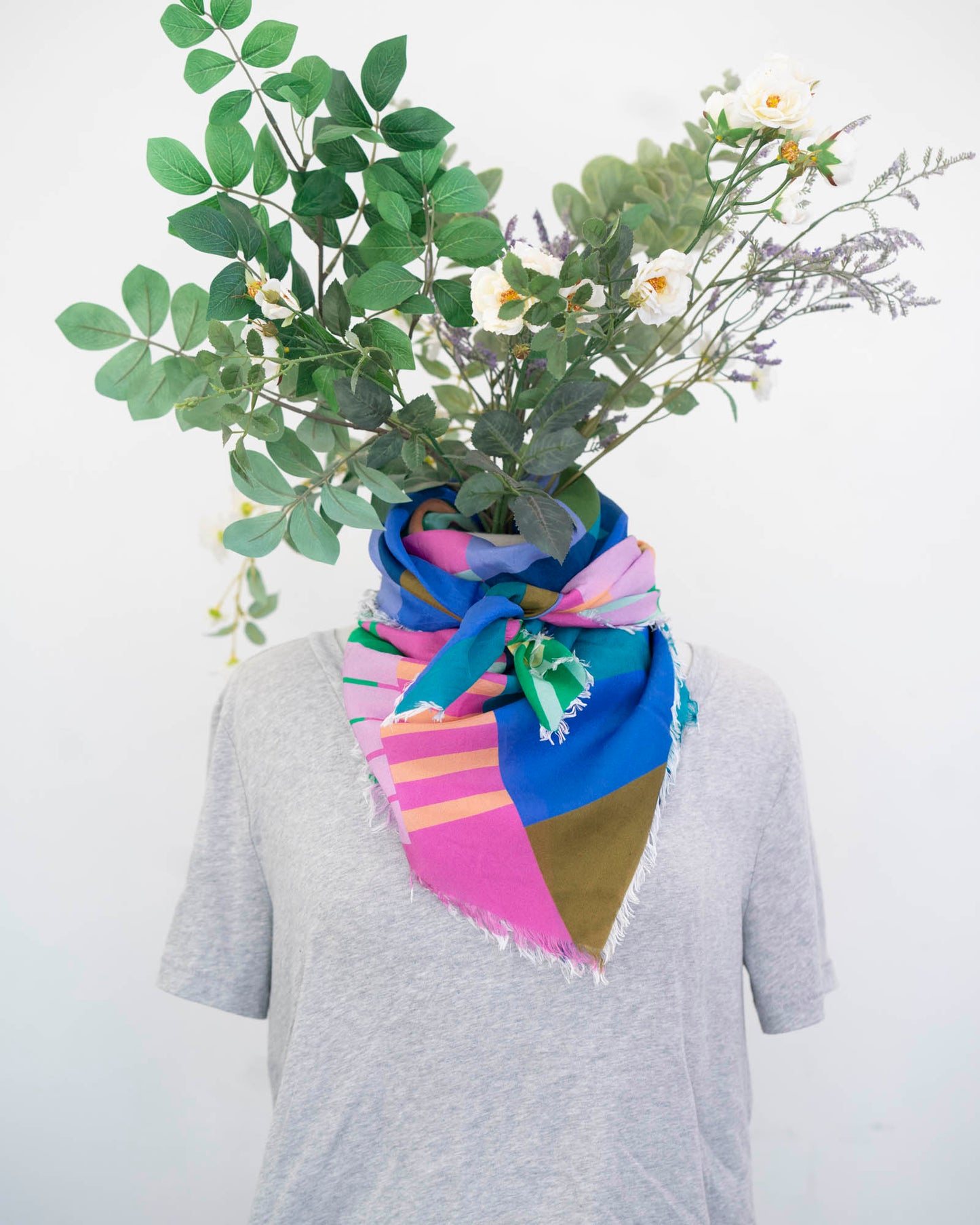 Spring in the Mountains Silk Wild Rag Scarf - Shapes