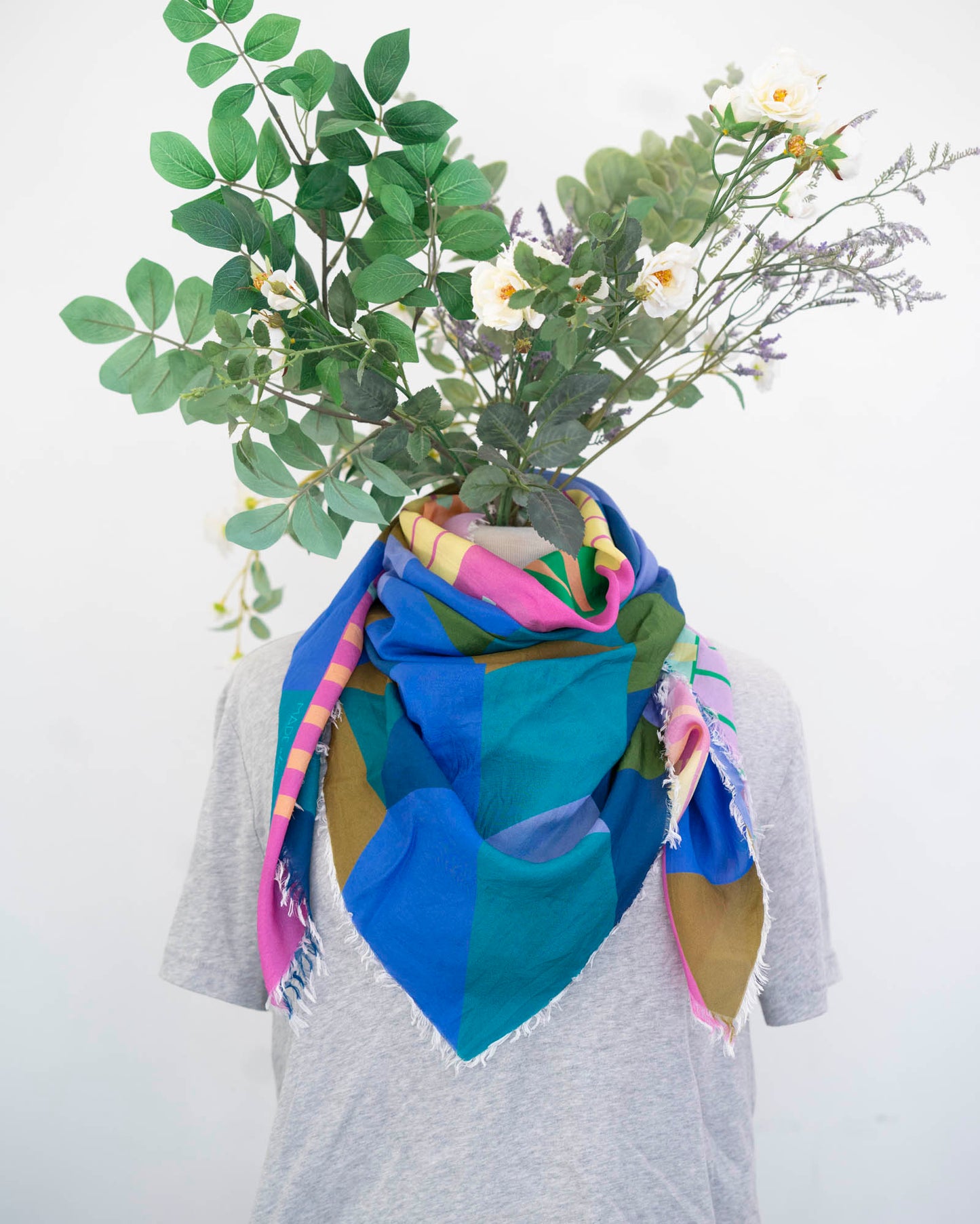 Spring in the Mountains Silk Wild Rag Scarf - Shapes
