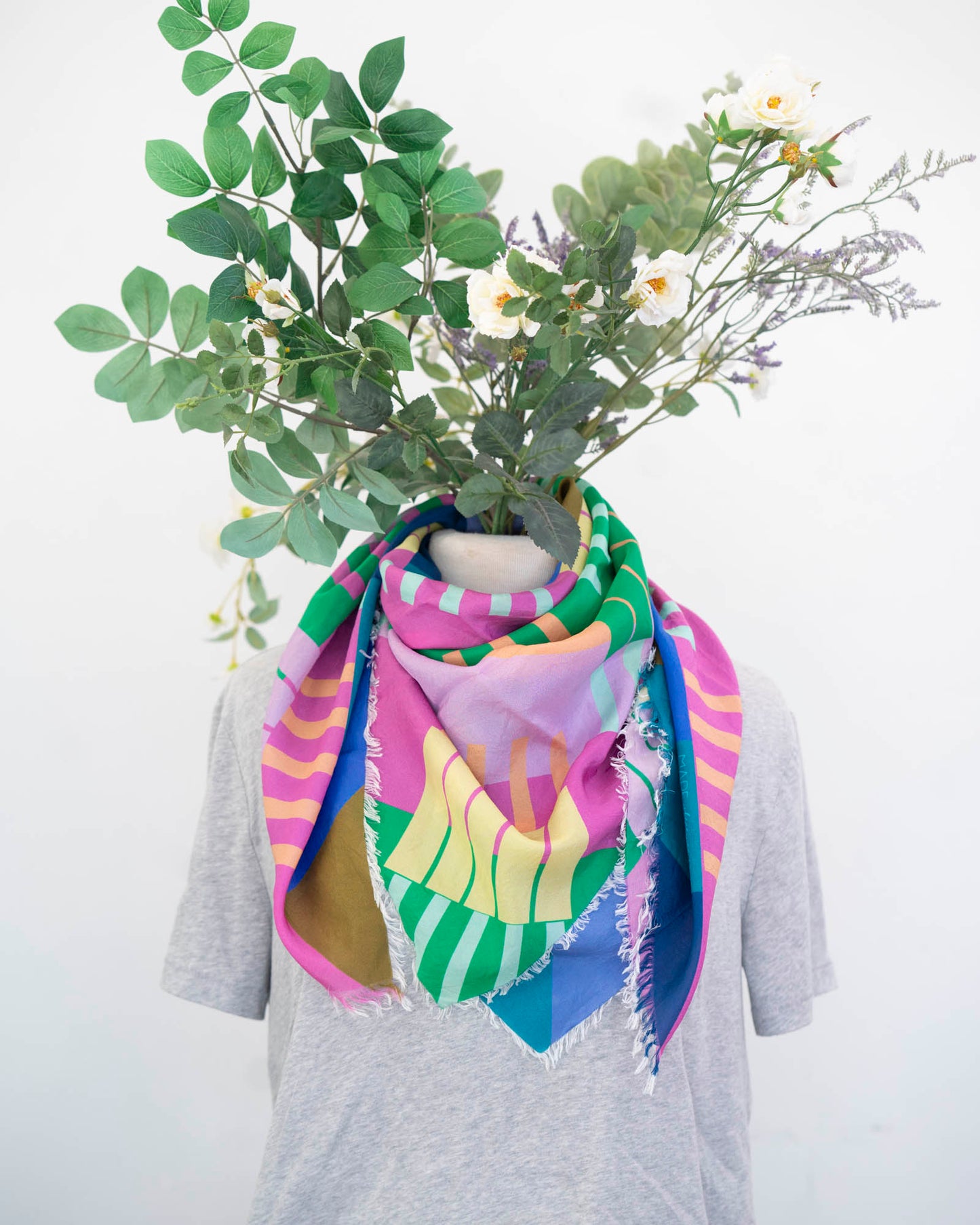 Spring in the Mountains Silk Wild Rag Scarf - Shapes