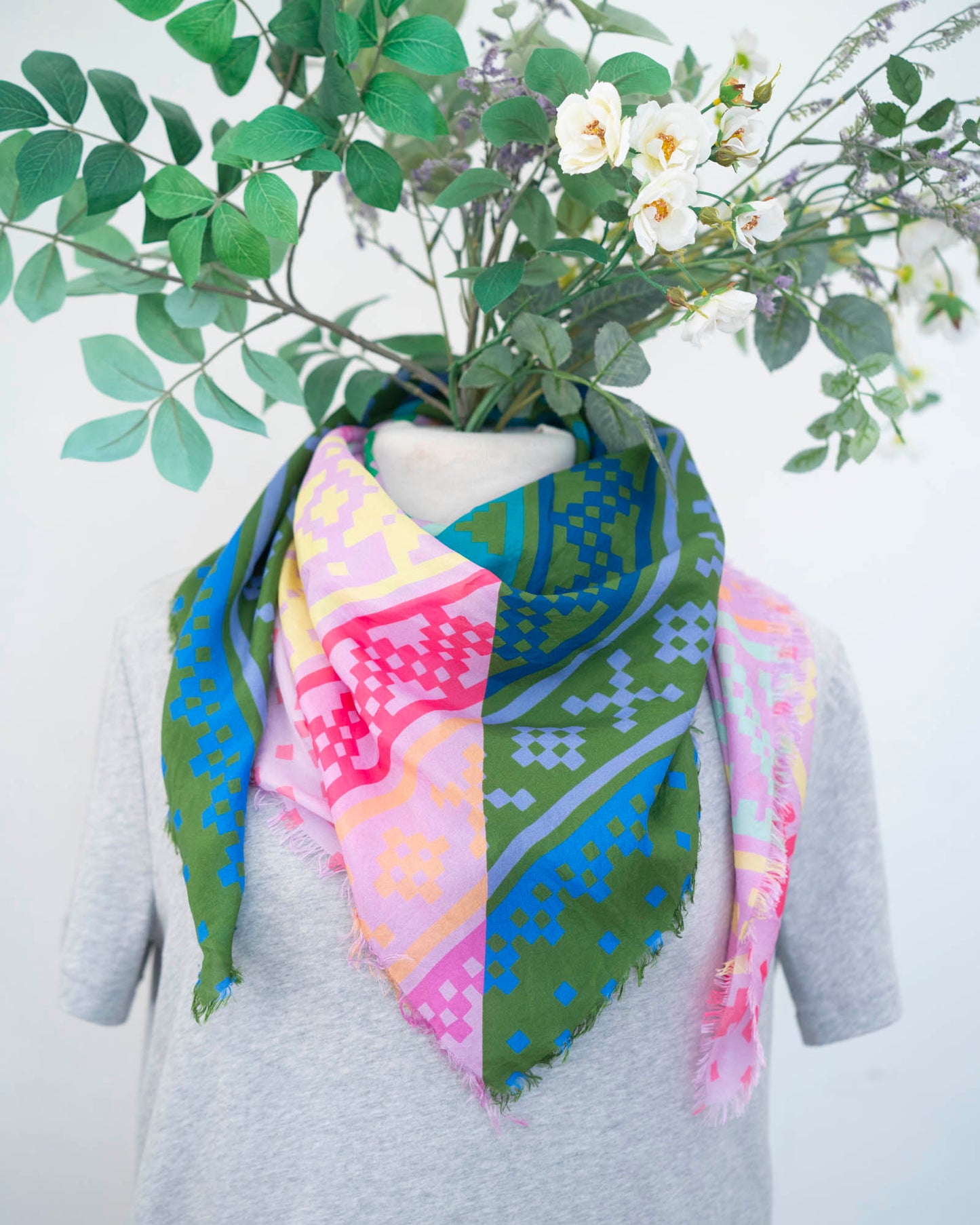 Spring in the Mountains Silk Wild Rag Scarf - Norwegian