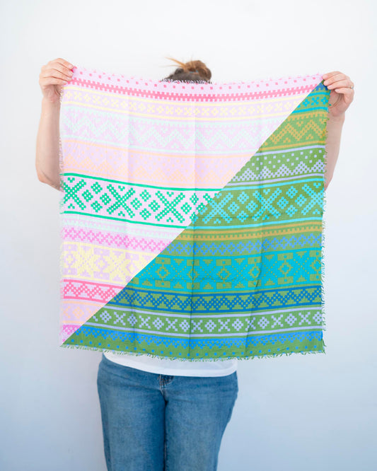Spring in the Mountains Silk Bandana Scarf - Norwegian