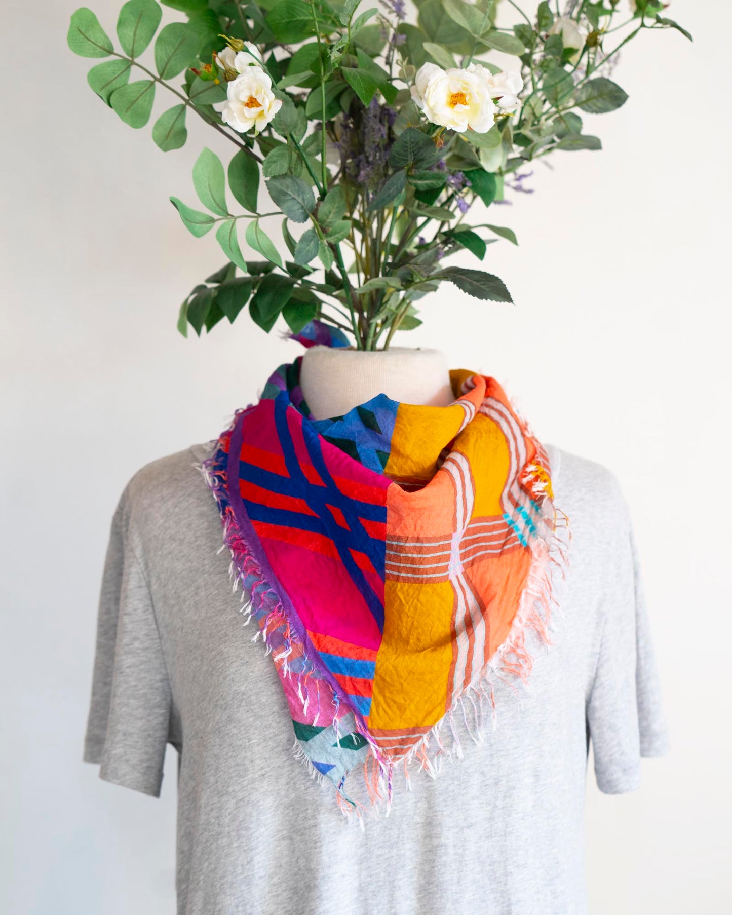 Summer in the Desert Cotton Scarf - Stripes