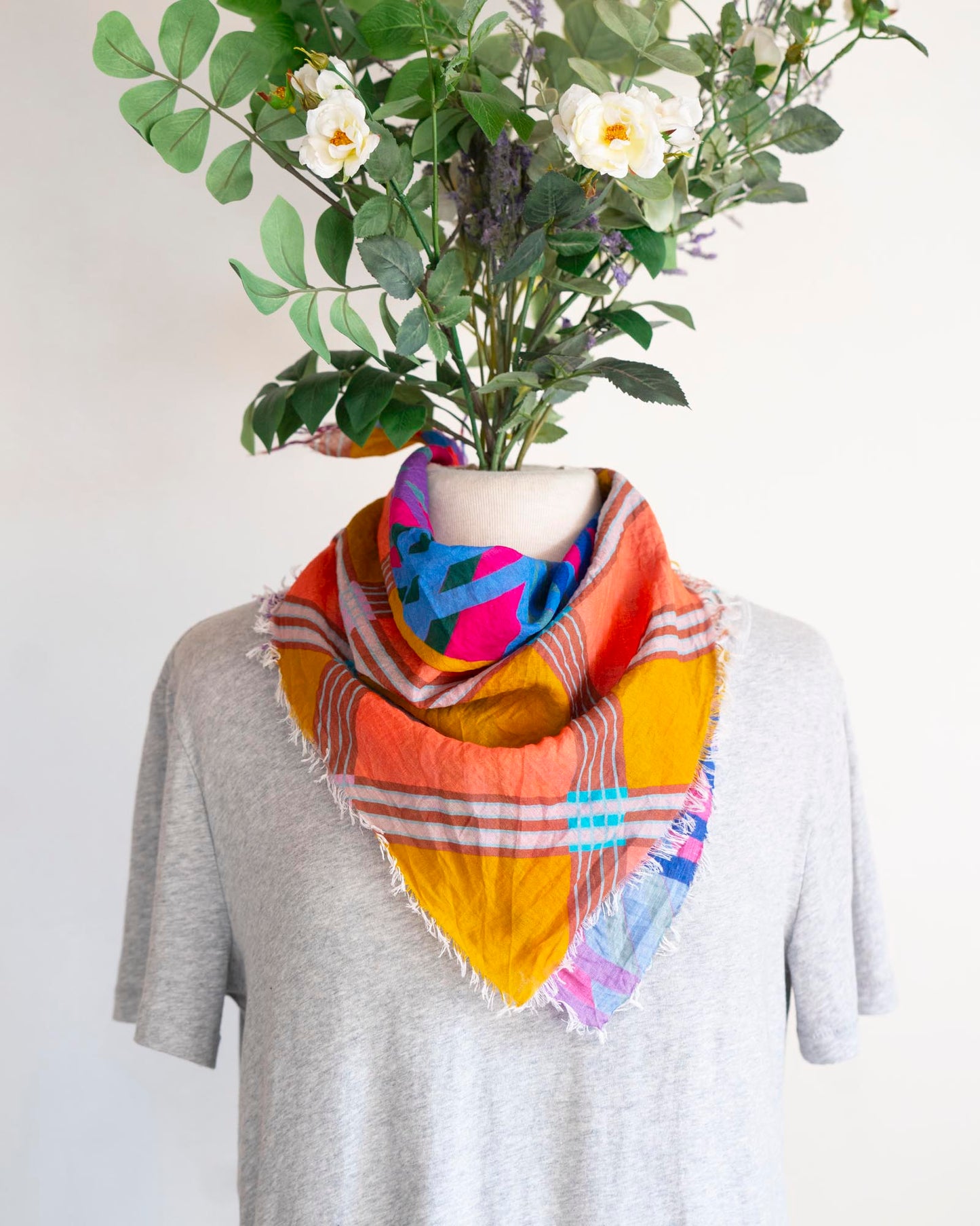 Summer in the Desert Cotton Scarf - Stripes