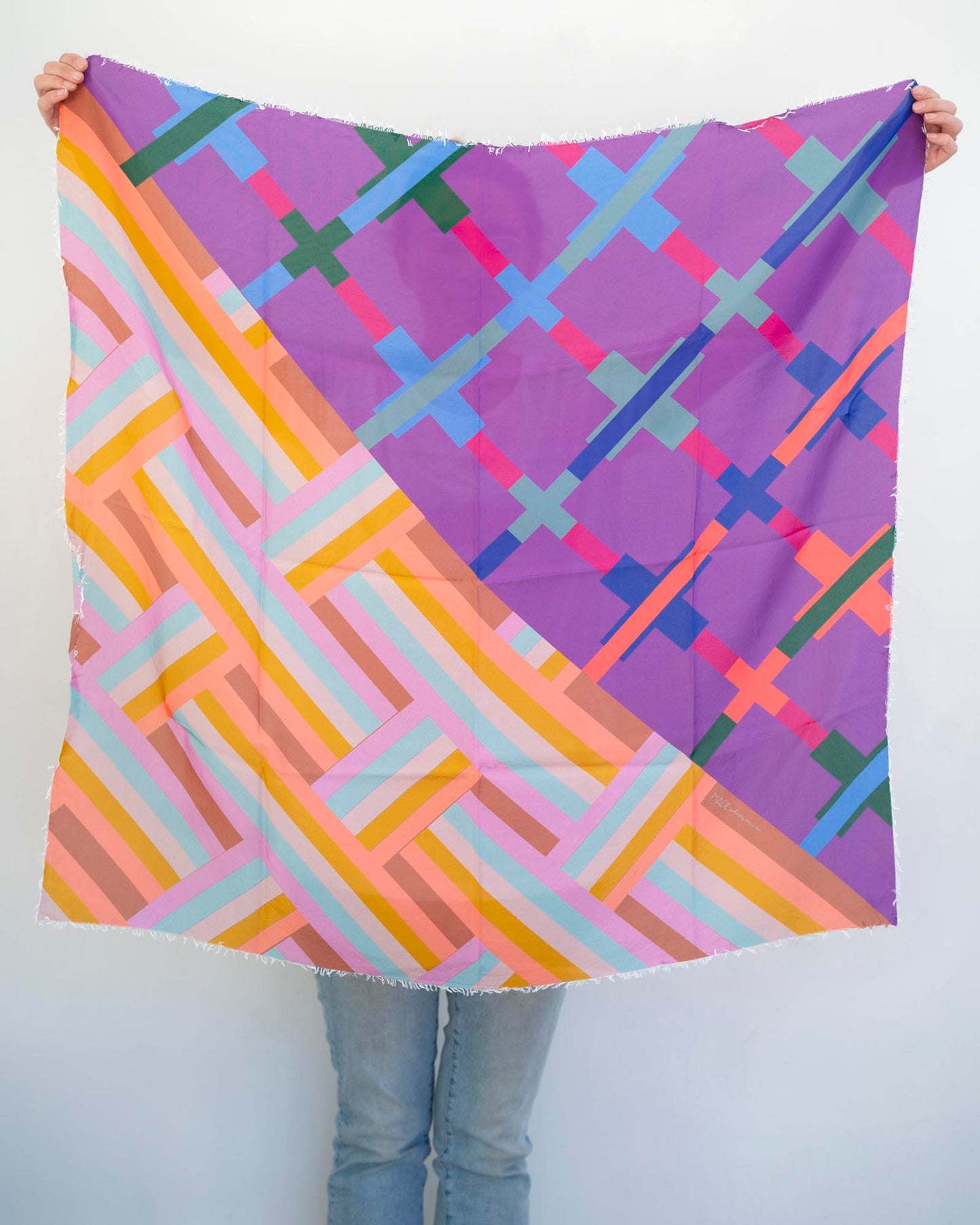 Summer in the Desert Silk Wild Rag Scarf - Crossed