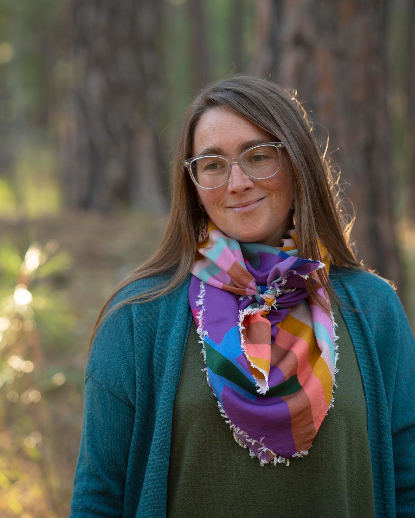 Summer in the Desert Silk Wild Rag Scarf - Crossed