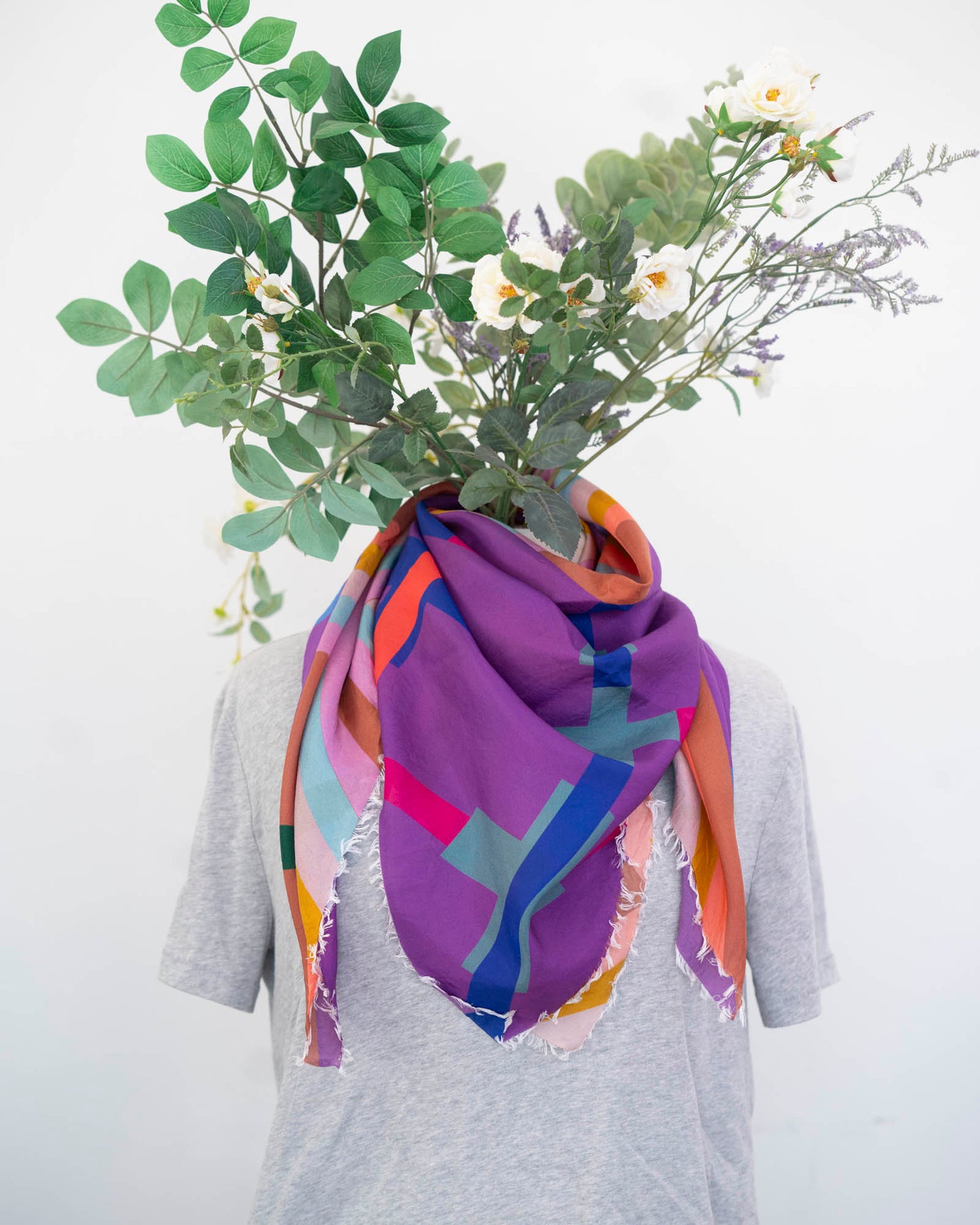 Summer in the Desert Silk Wild Rag Scarf - Crossed