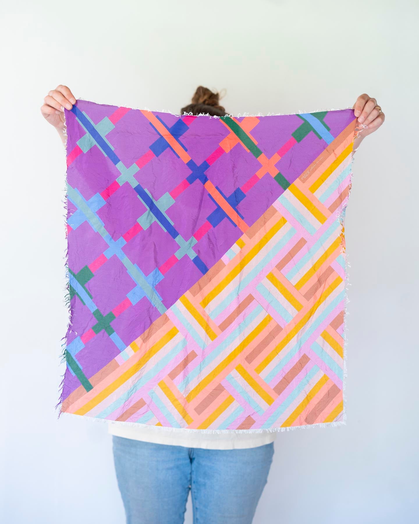 Summer in the Desert Silk Bandana Scarf - Crossed