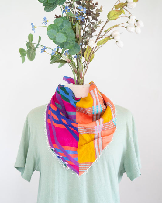 Summer in the Desert Silk Bandana Scarf - Stripes