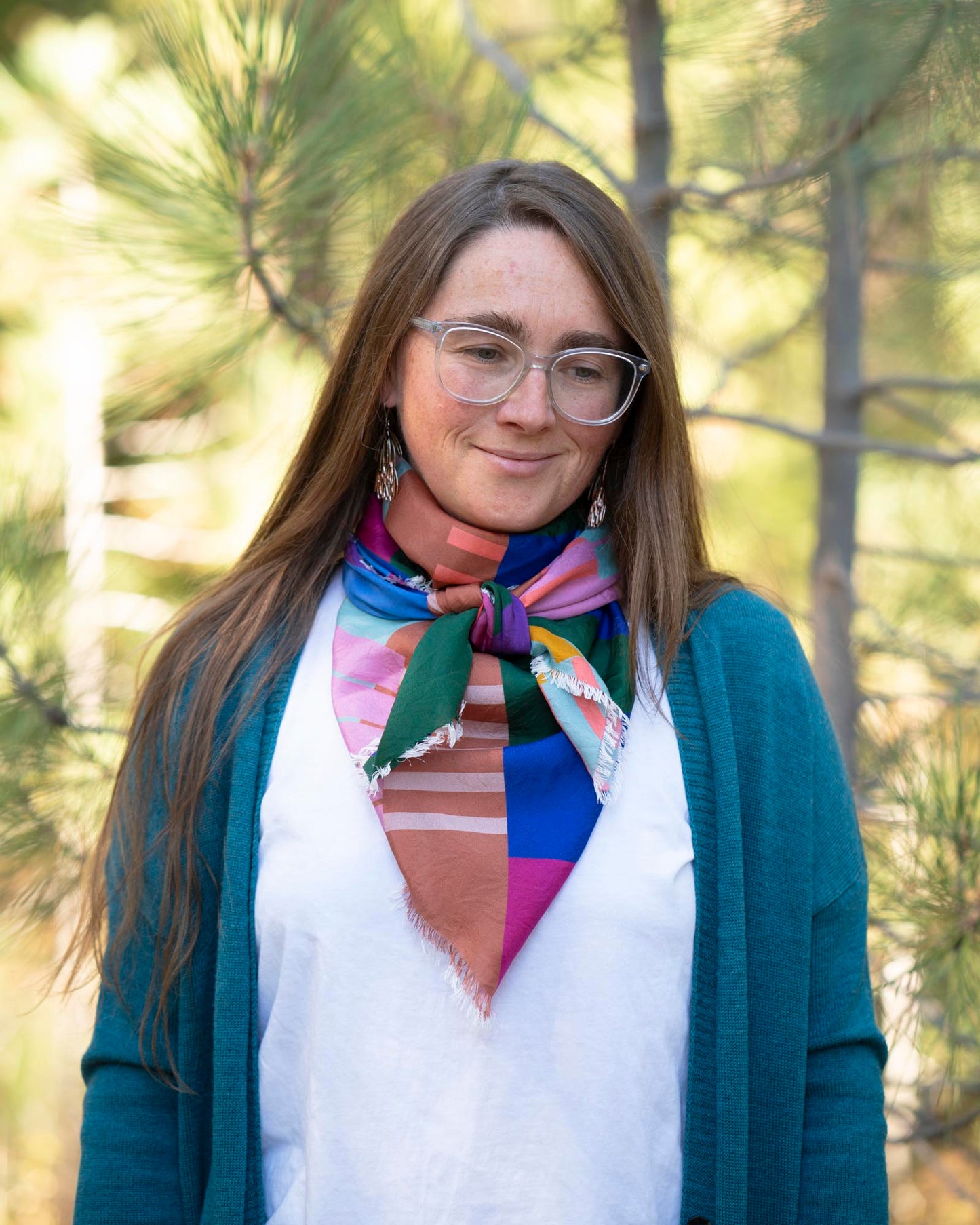 Summer in the Desert Silk Wild Rag Scarf - Shapes