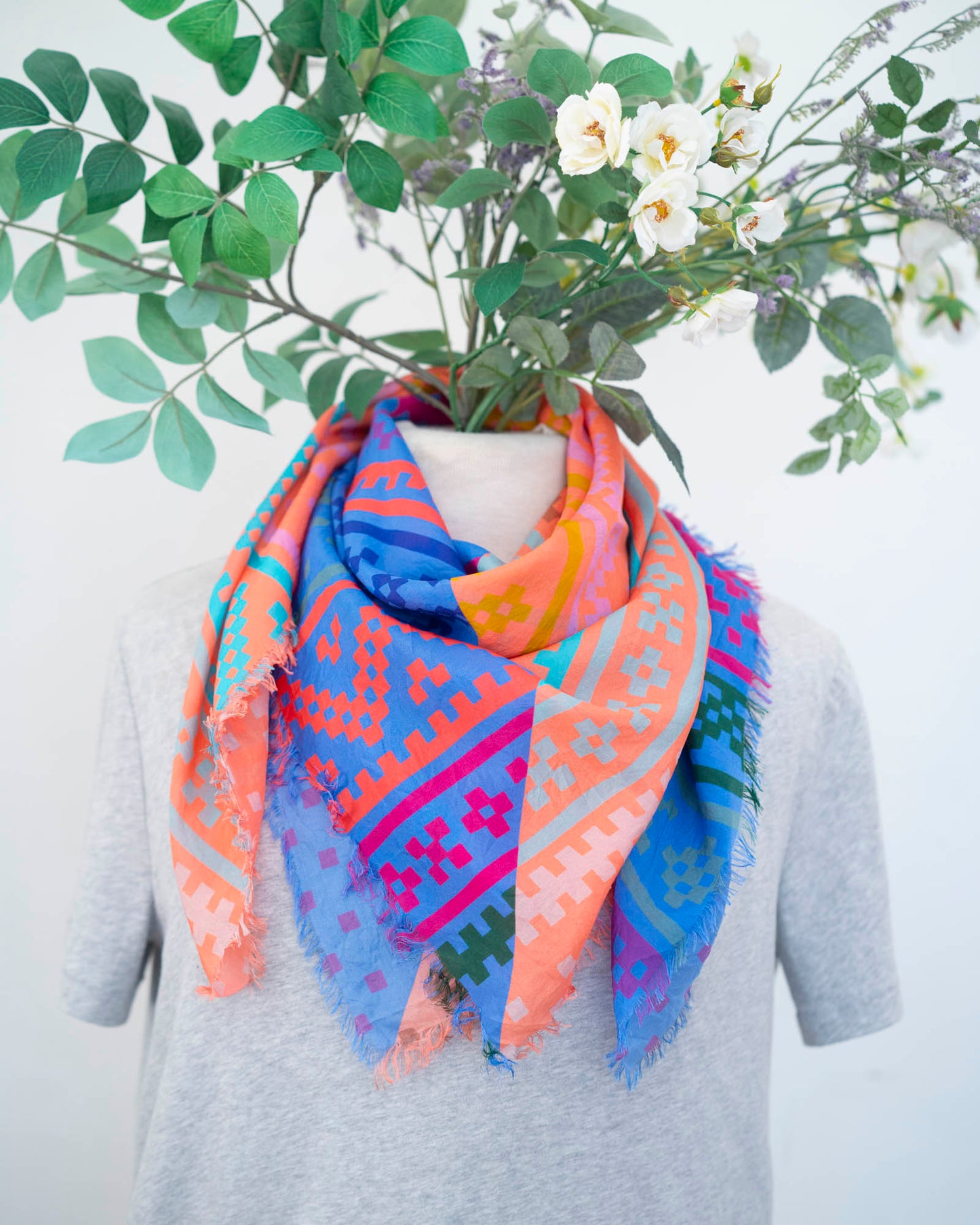 Summer in the Desert Silk Wild Rag Scarf - Norwegian