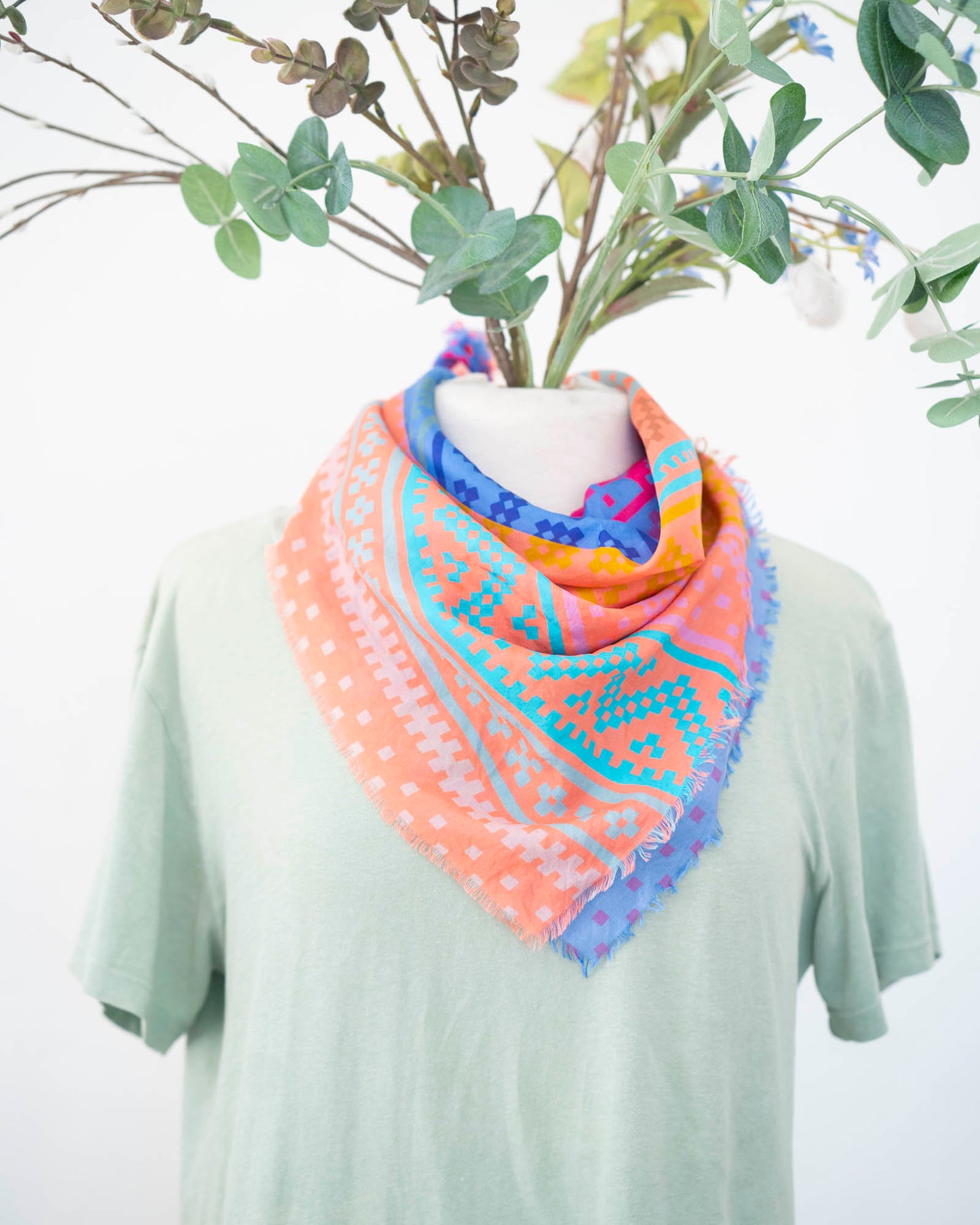 Summer in the Desert Silk Bandana Scarf - Norwegian