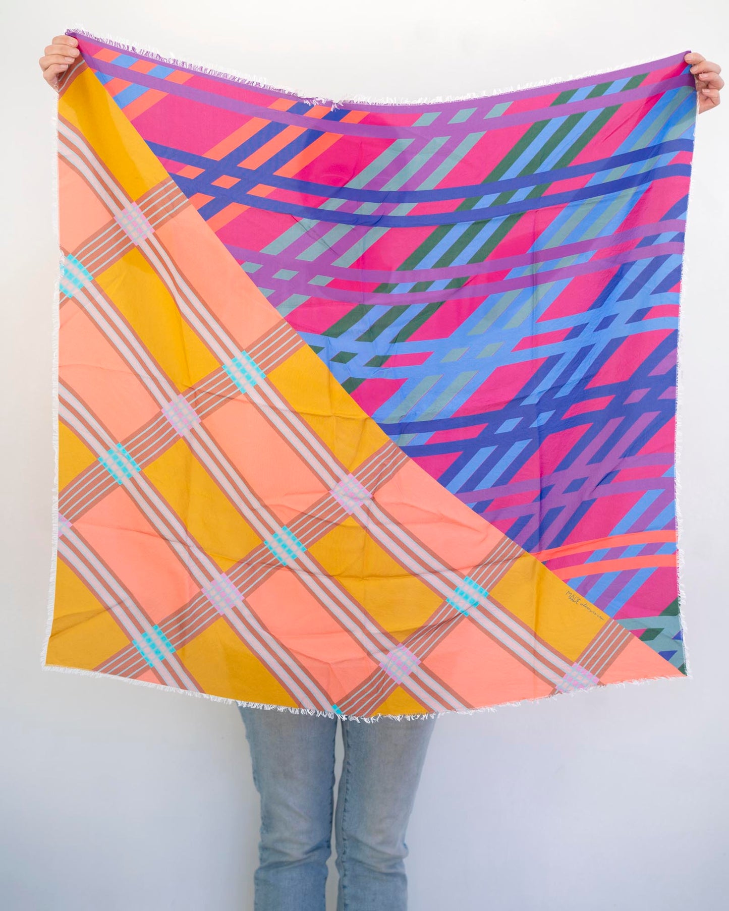 Summer in the Desert Silk Wild Rag Scarf - Stripes