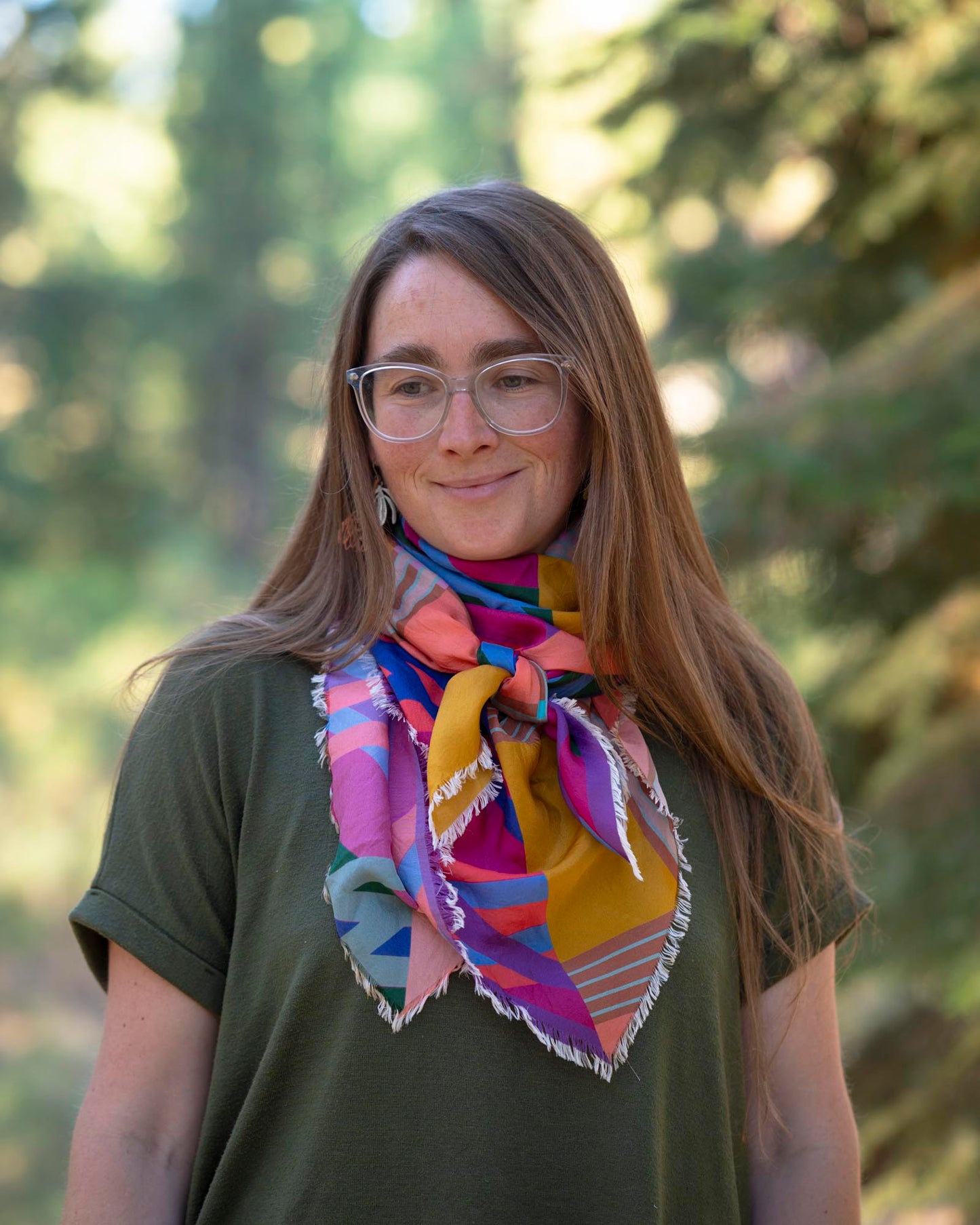 Summer in the Desert Silk Wild Rag Scarf - Stripes