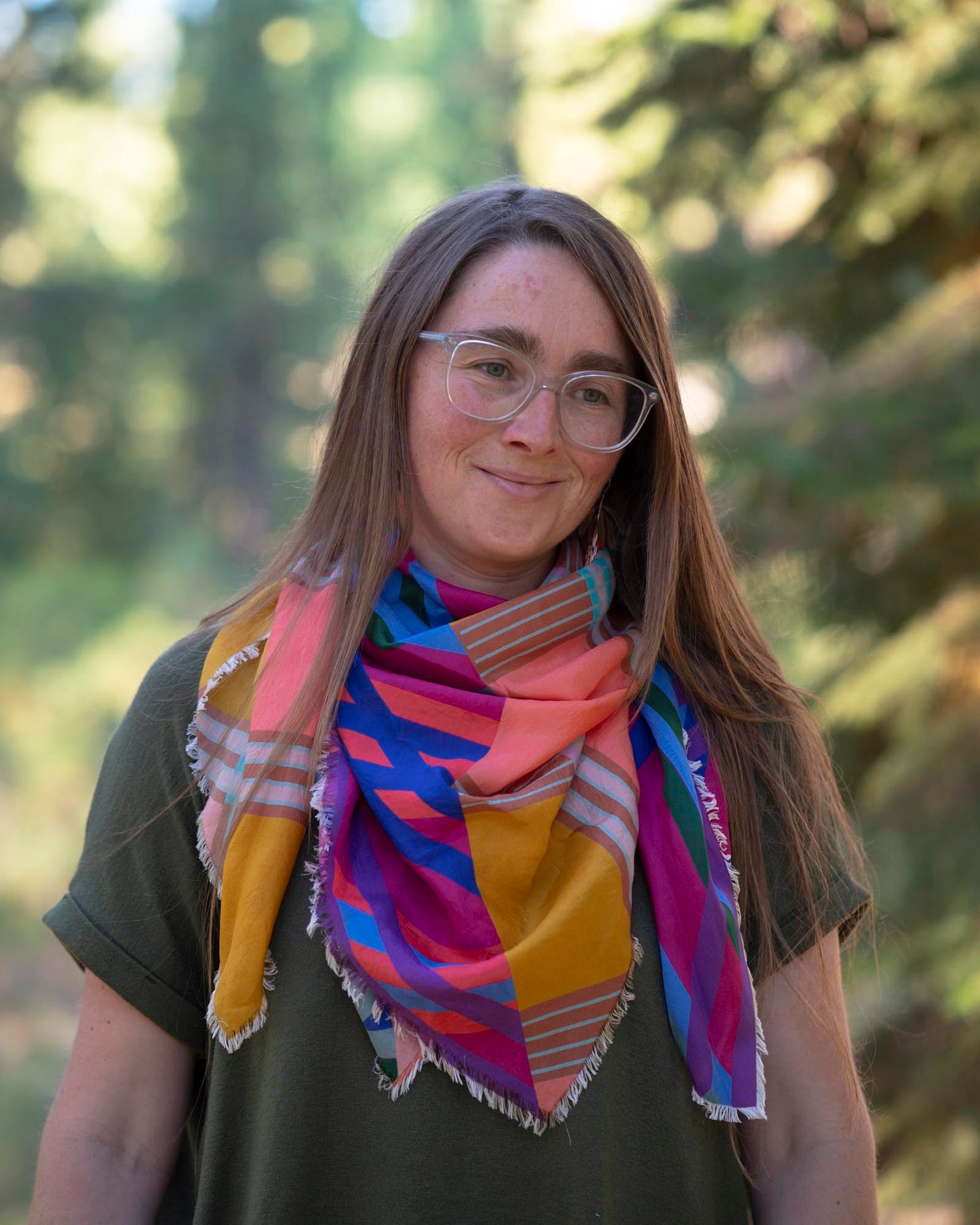 Summer in the Desert Silk Wild Rag Scarf - Stripes