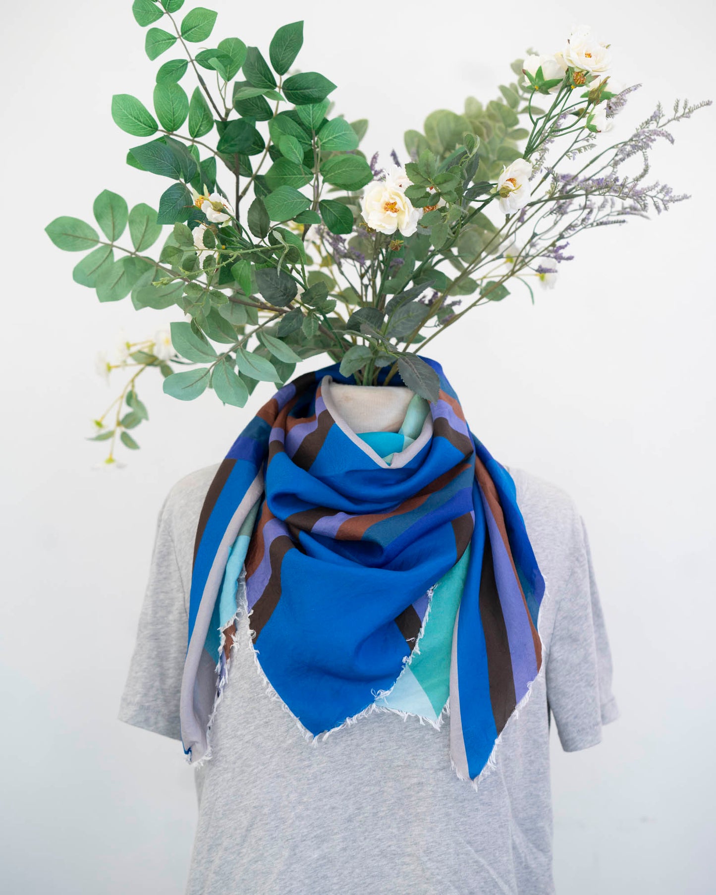 Winter on the Coast Silk Wild Rag Scarf - Diamonds