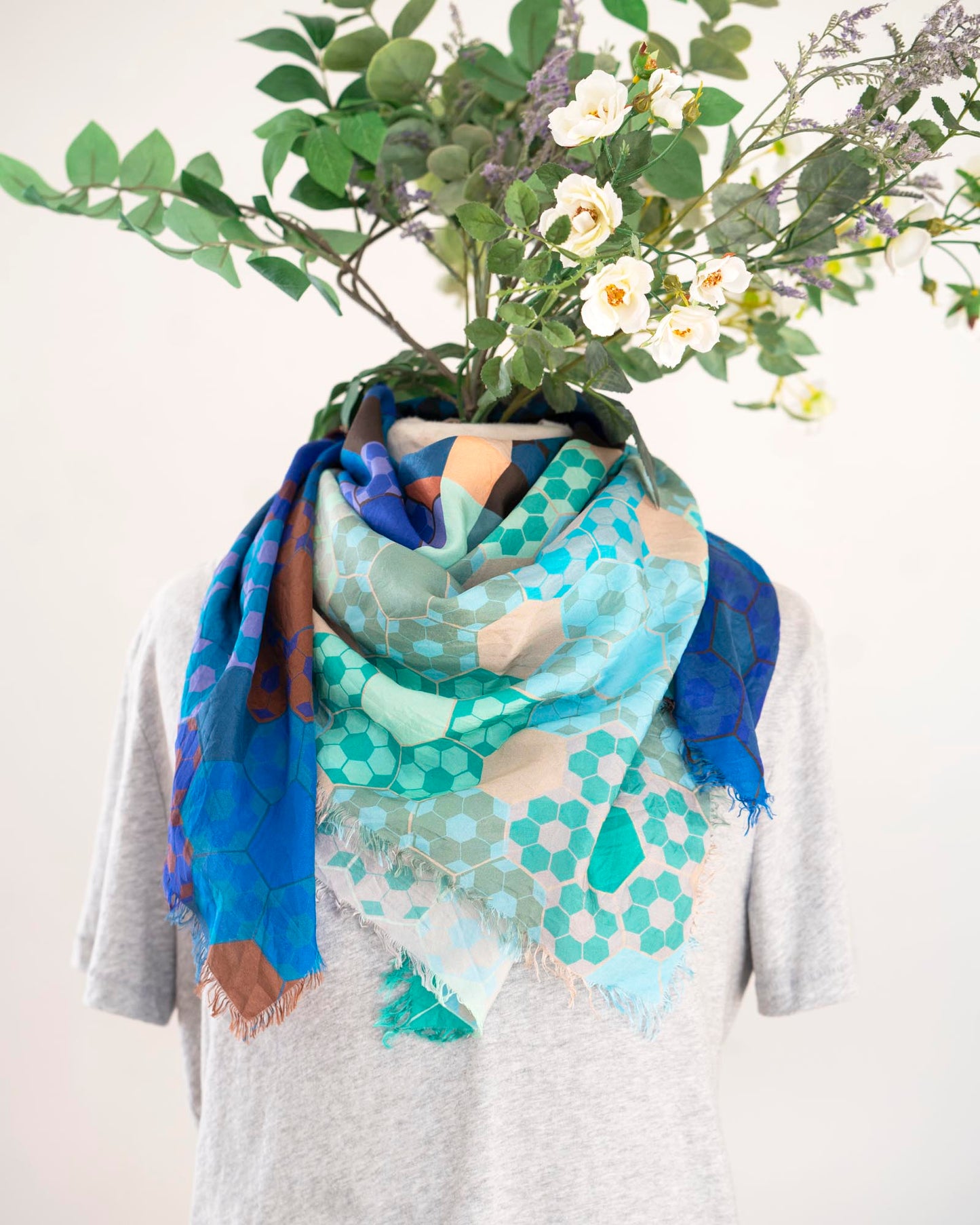 Winter on the Coast Silk Wild Rag Scarf - EPP