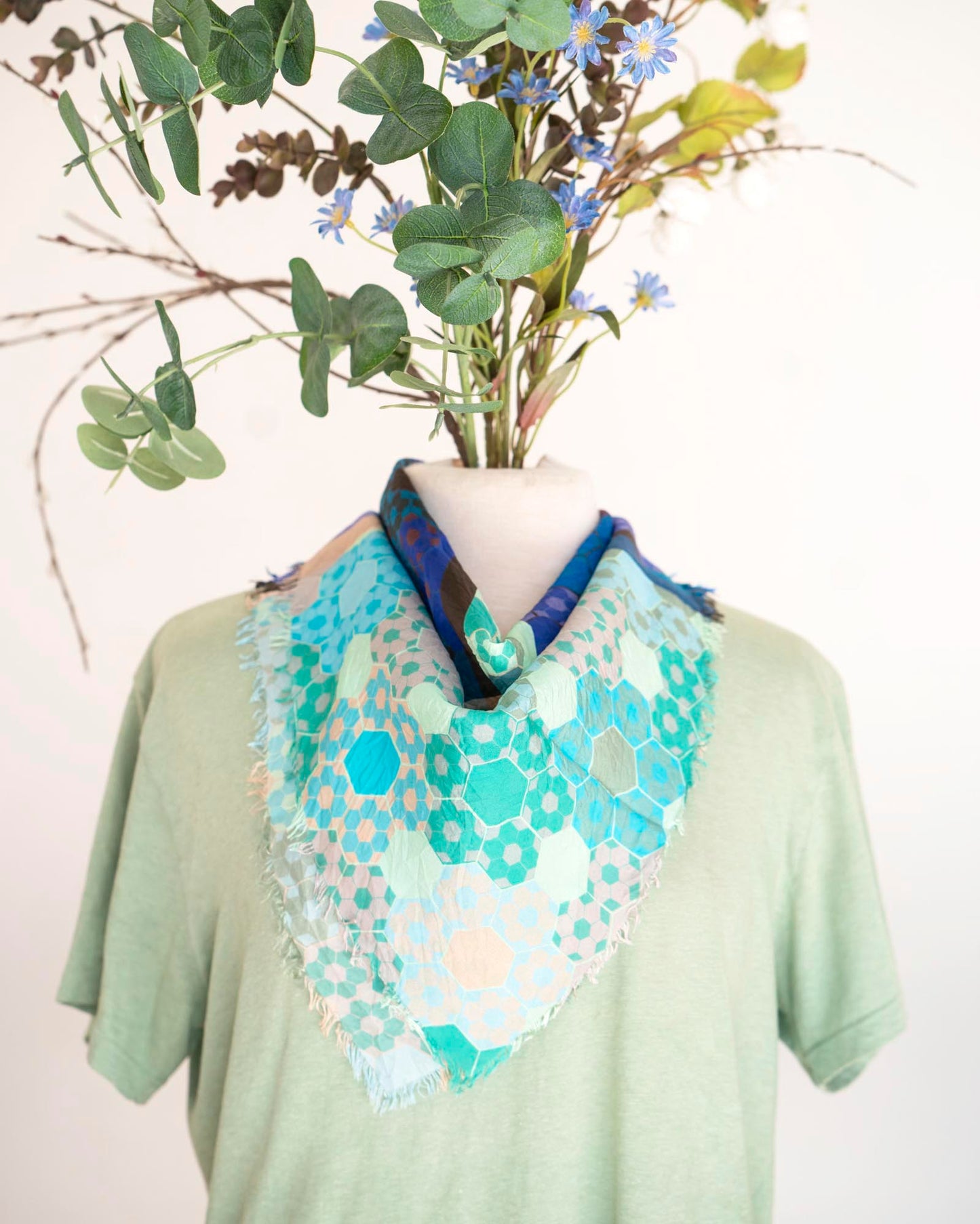 Winter on the Coast Silk Bandana Scarf - EPP