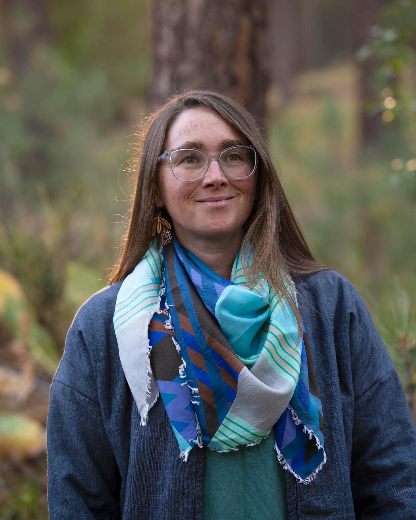 Winter on the Coast Silk Wild Rag Scarf - Stripes