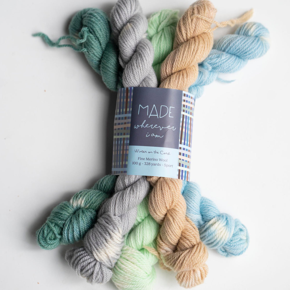 Winter on the Coast Hand Dyed Mini Skeins